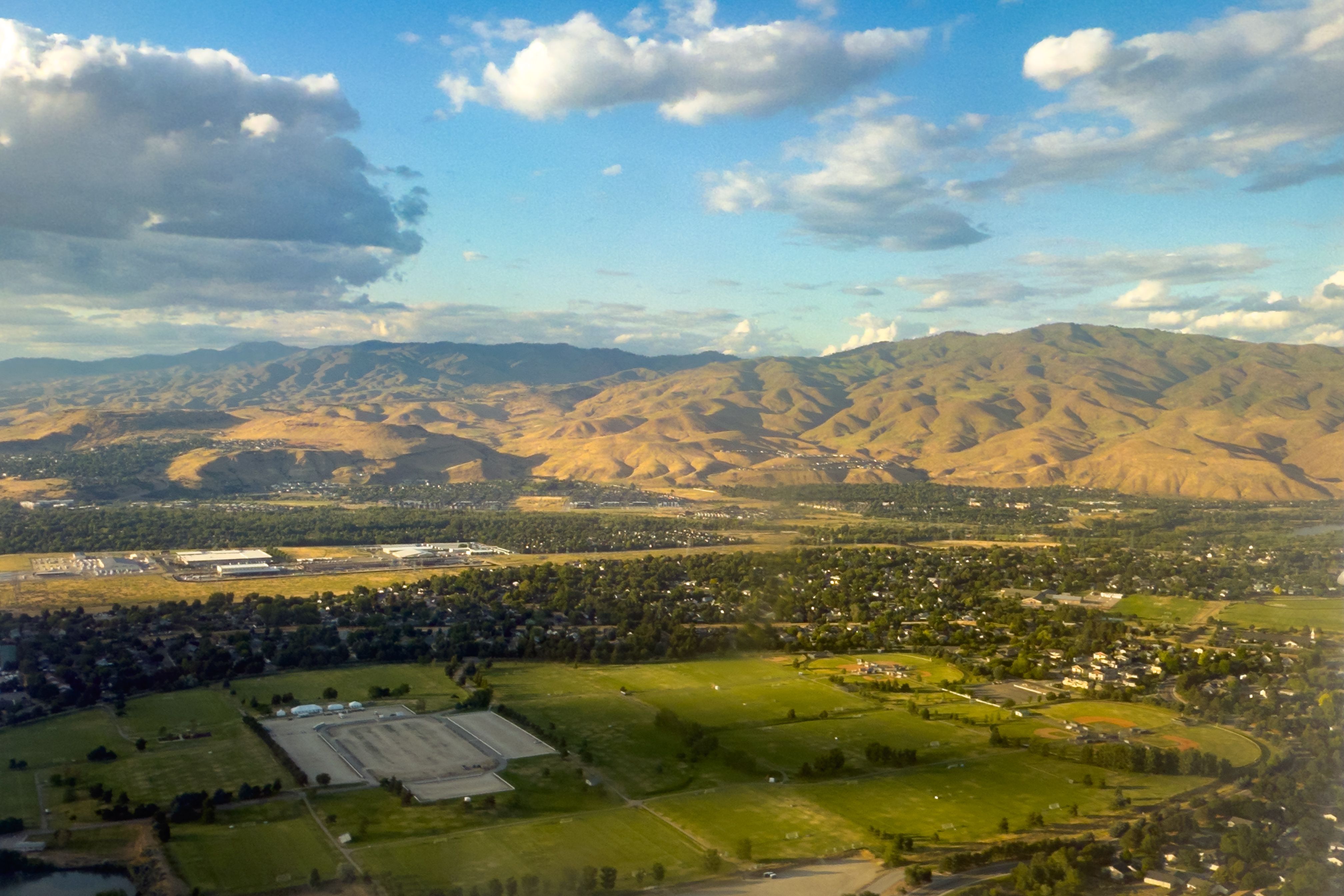 View of Boise, Idaho from an airplane