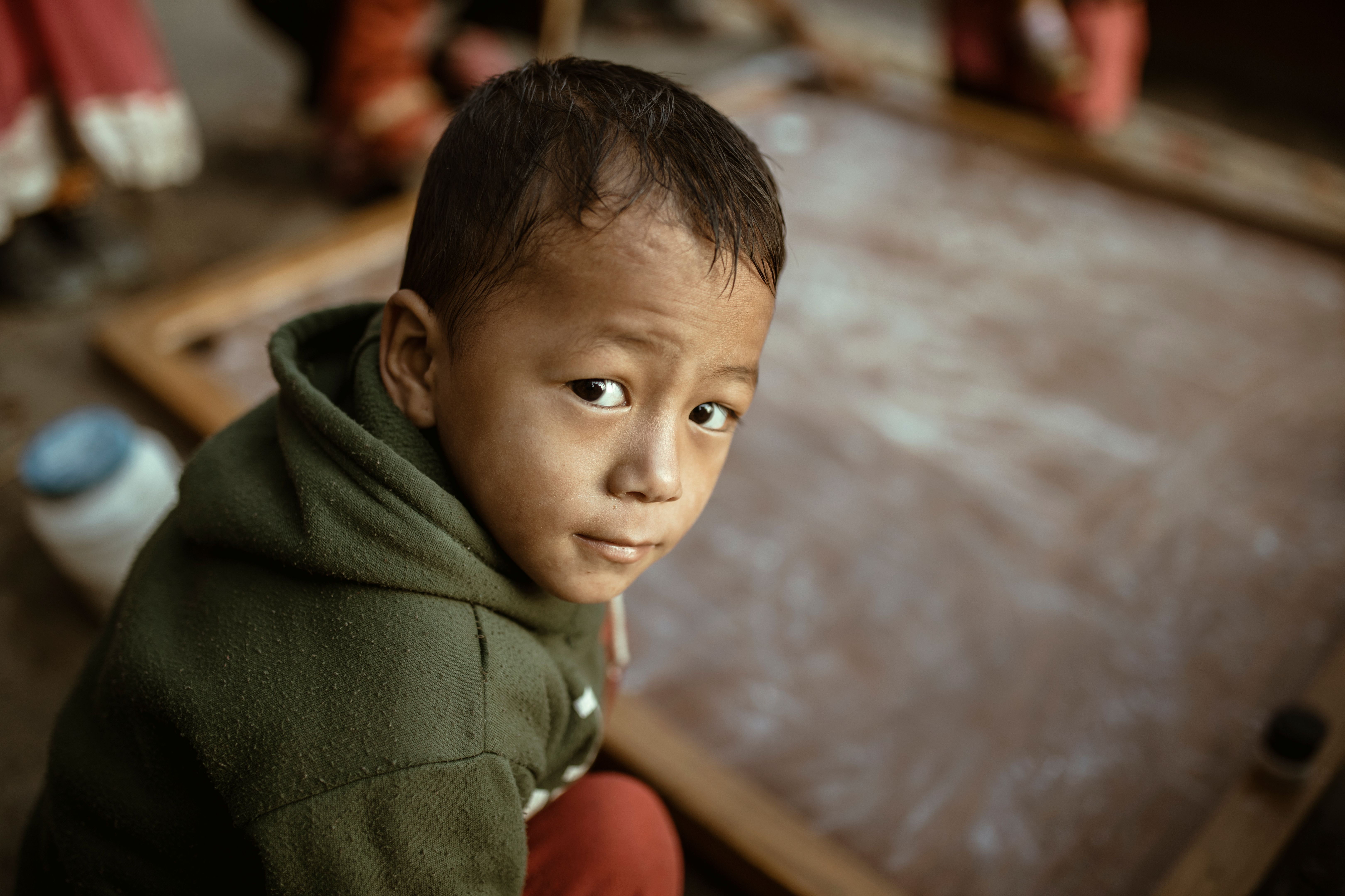 children playing pool