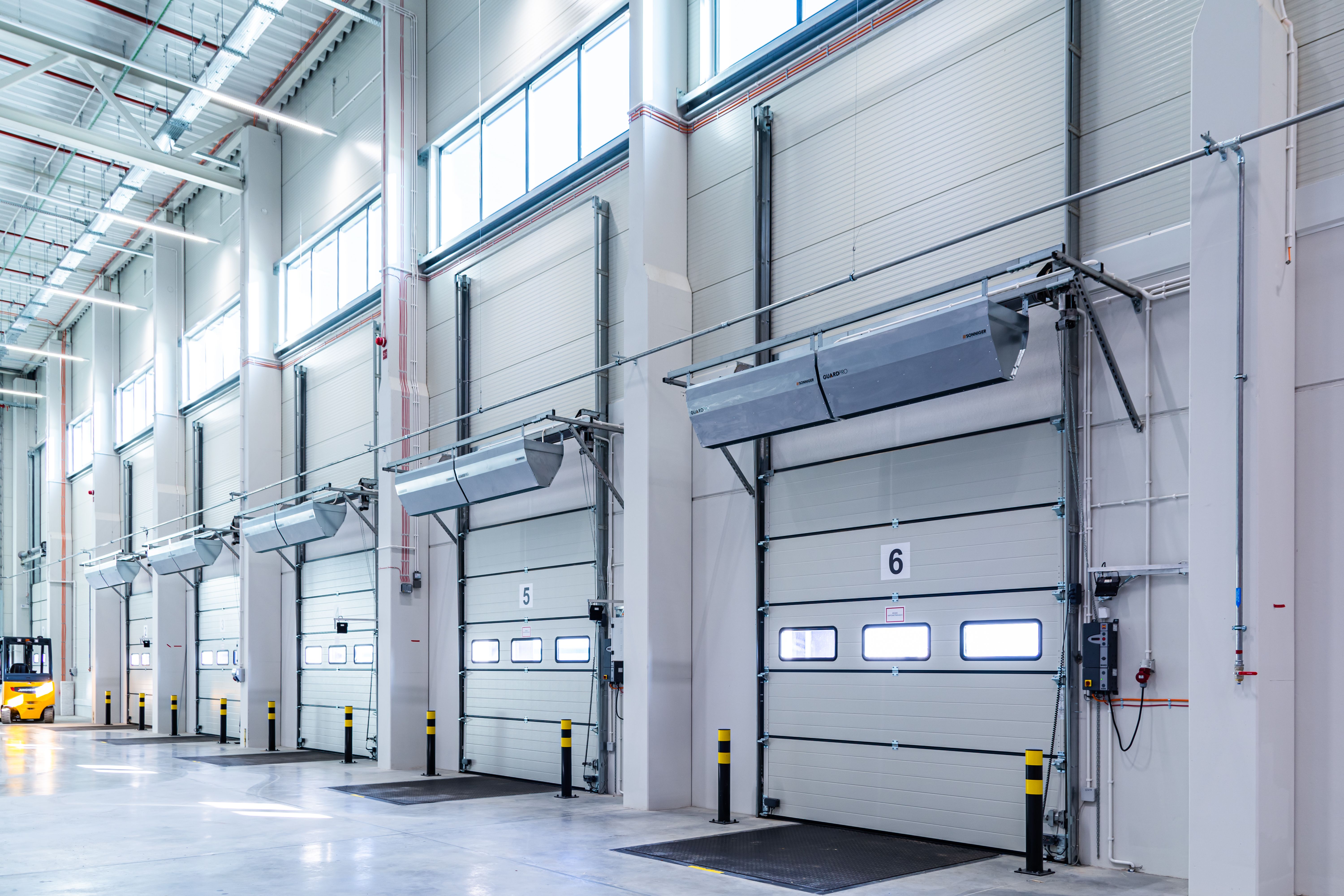 Modern warehouse with industrial loading docks