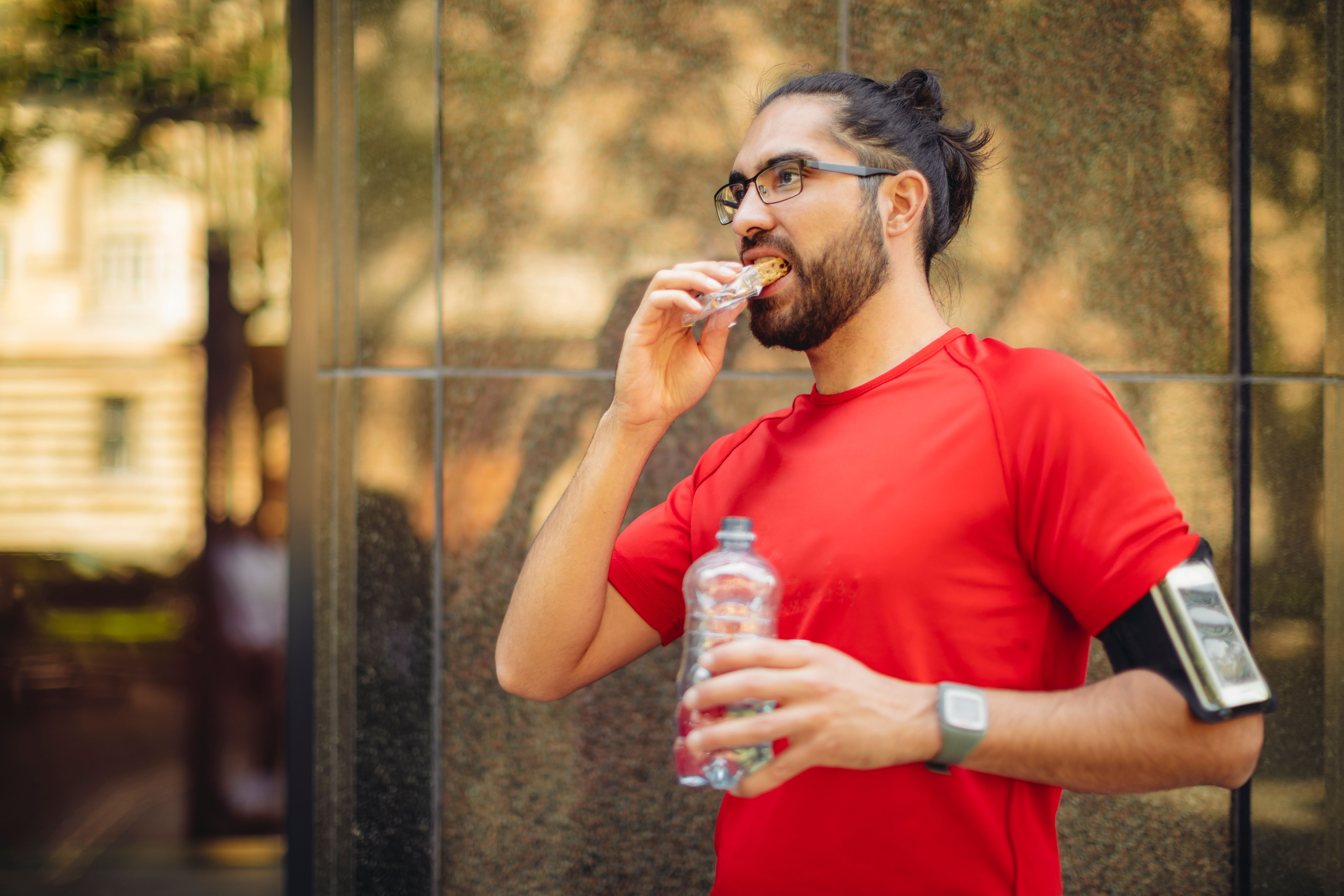 snacks and water bottle