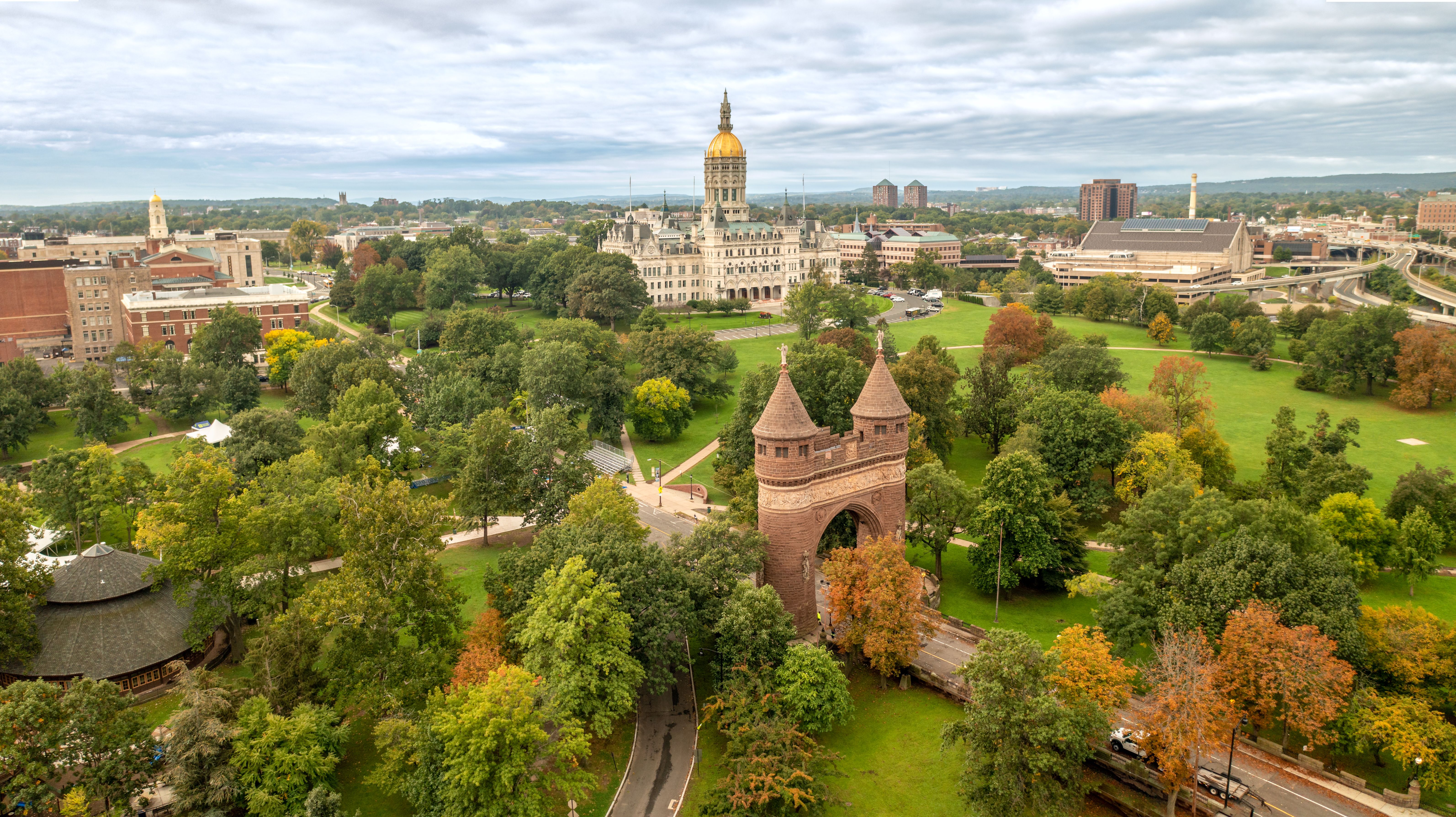 Connecticut State Capitol in Hartford Aerial View Connecticut State Capitol in Hartford Aerial View