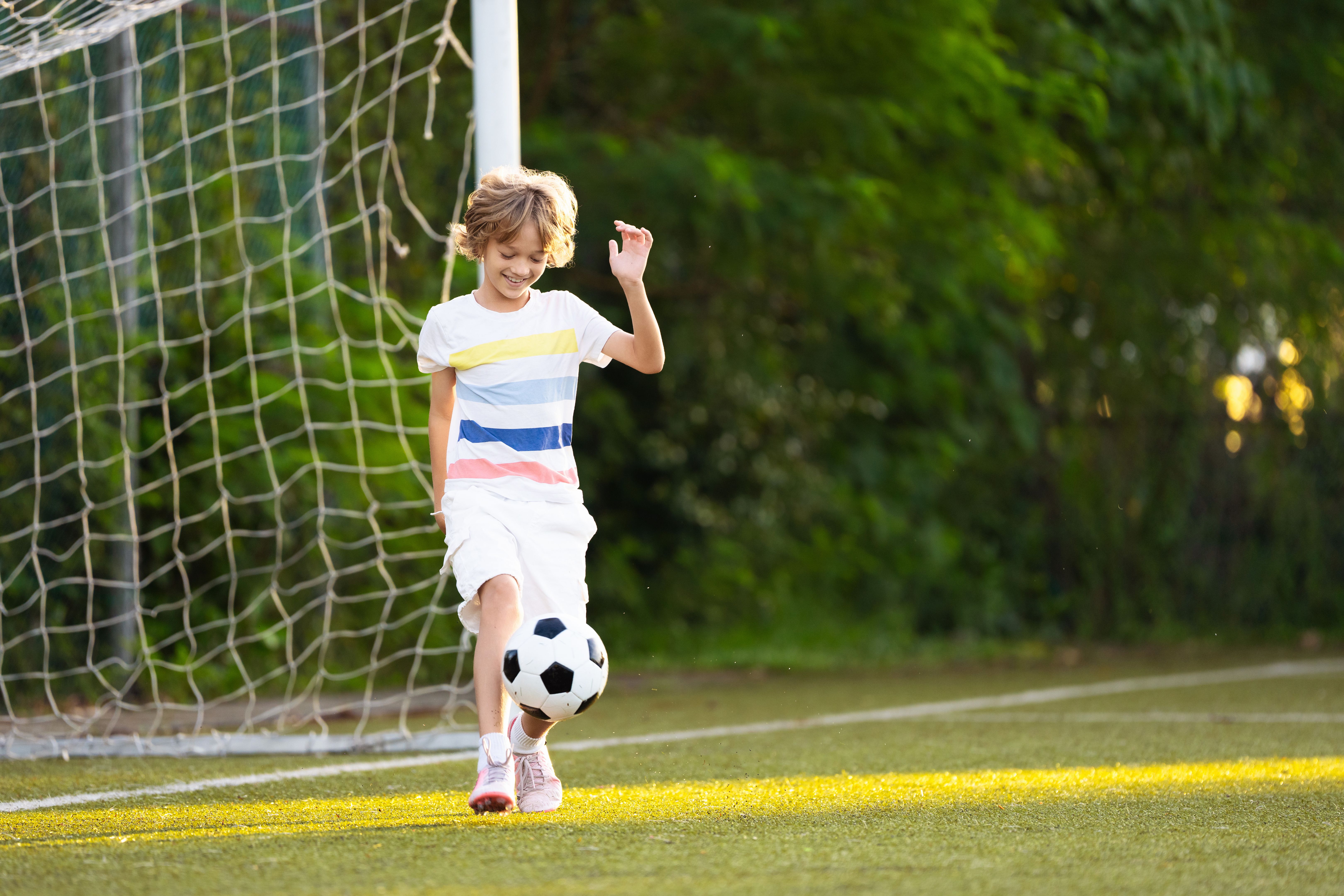 children playing soccer
