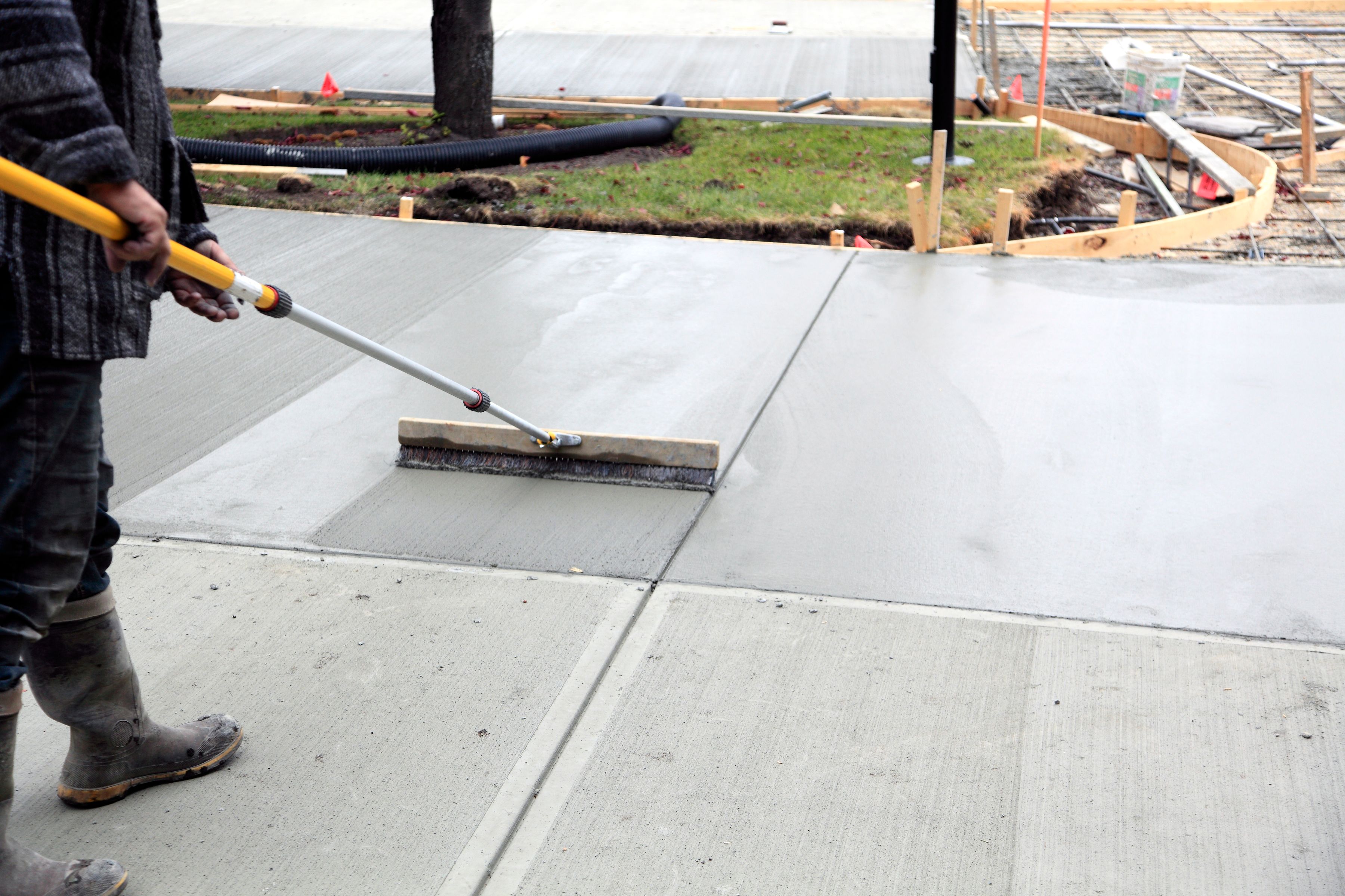 smooth concrete driveway