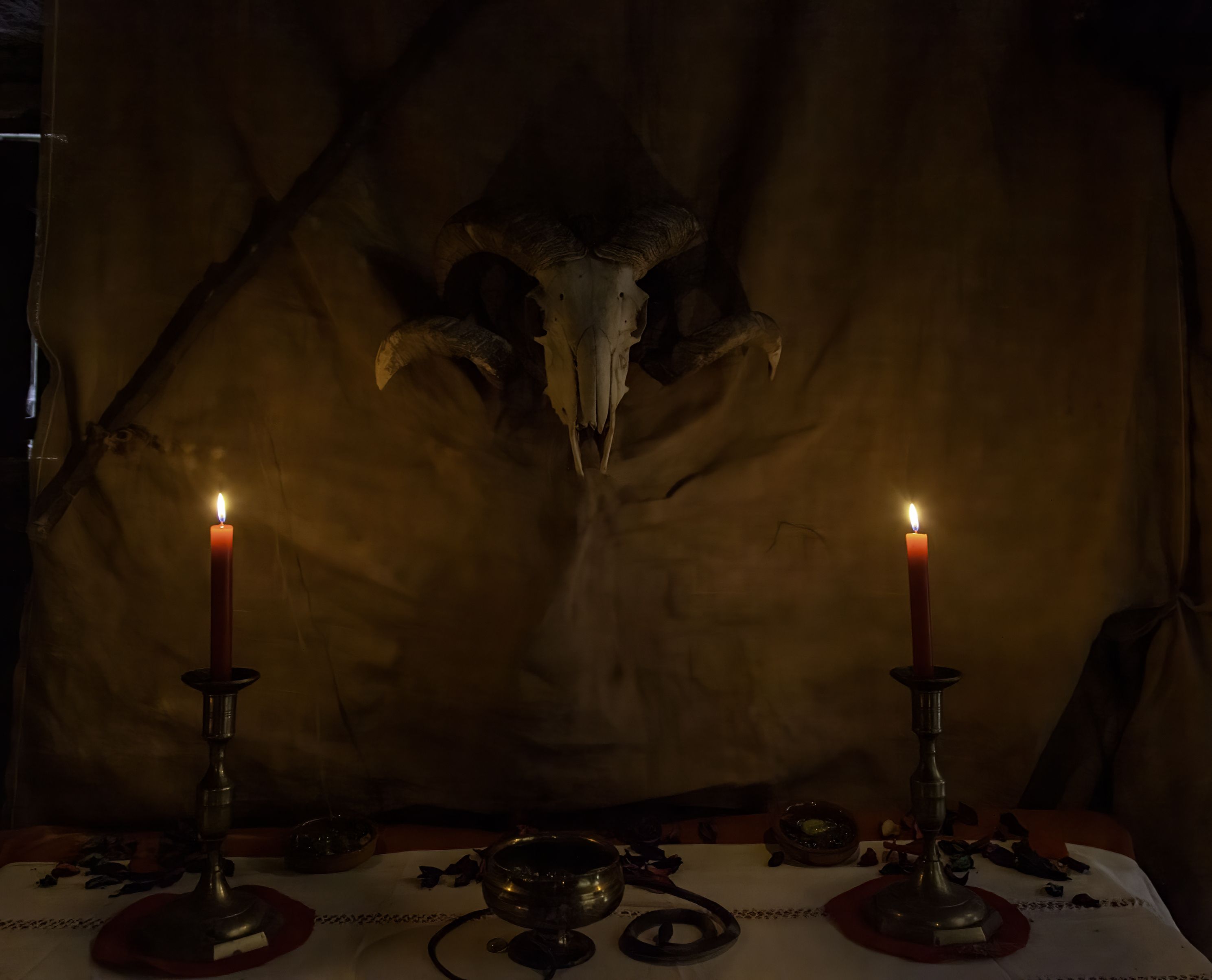 Religious satanic altar