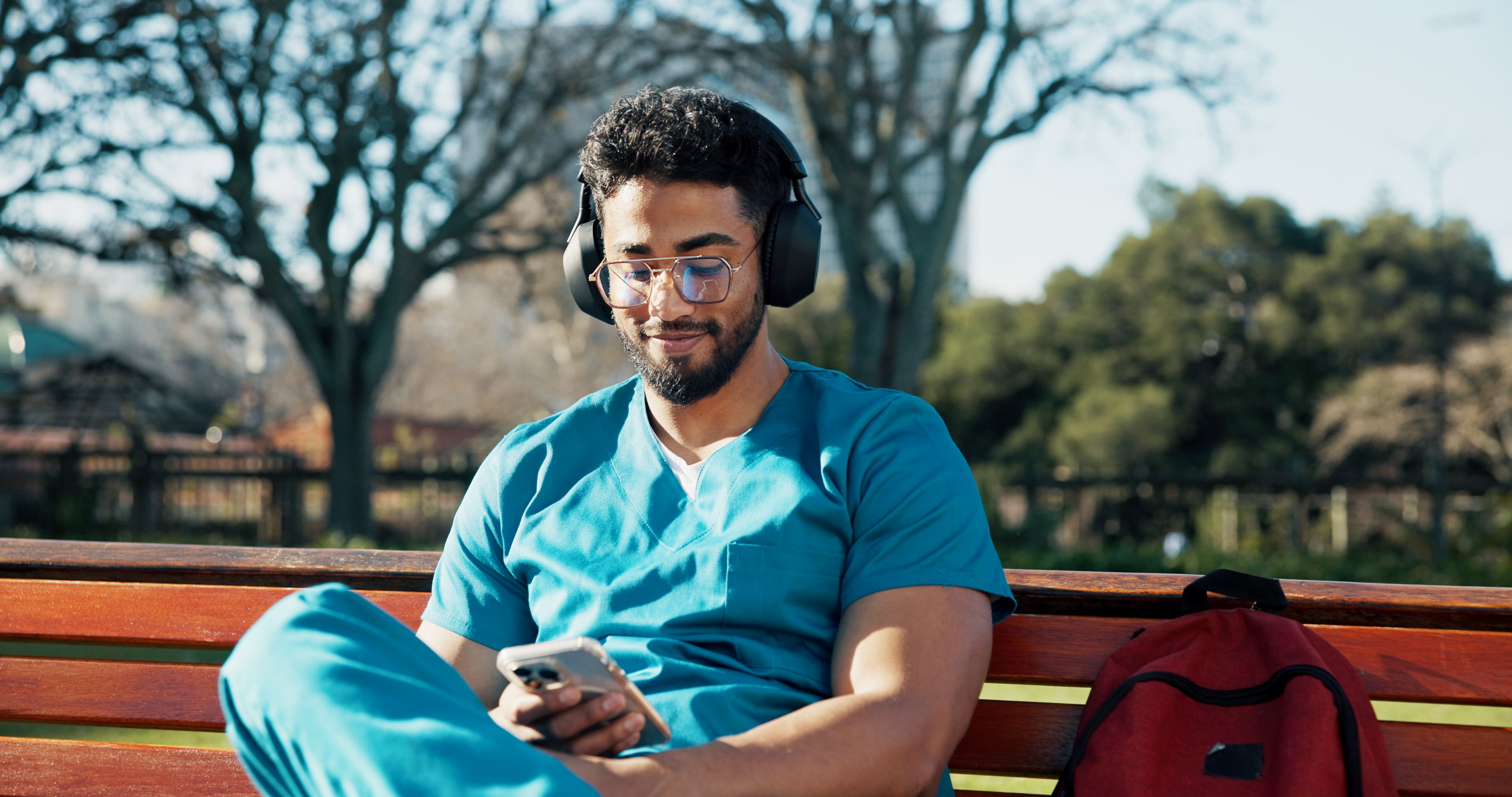 medical student relaxing