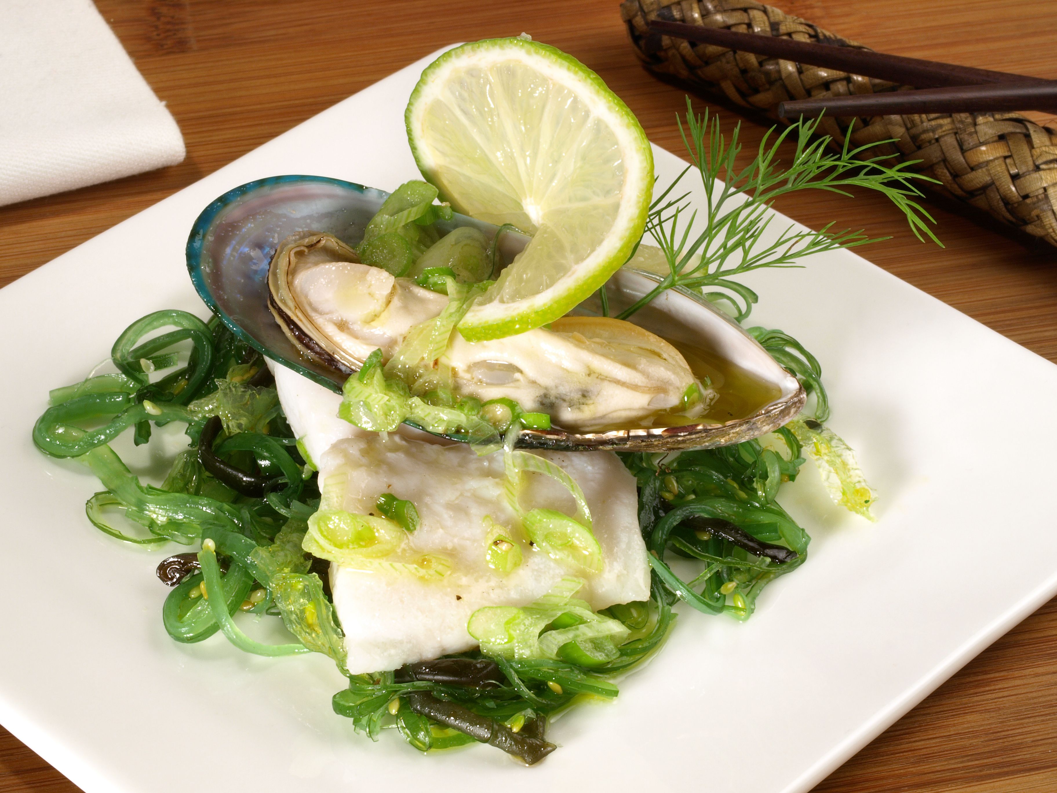 Poached Fish Fillet with Greenshell Mussel