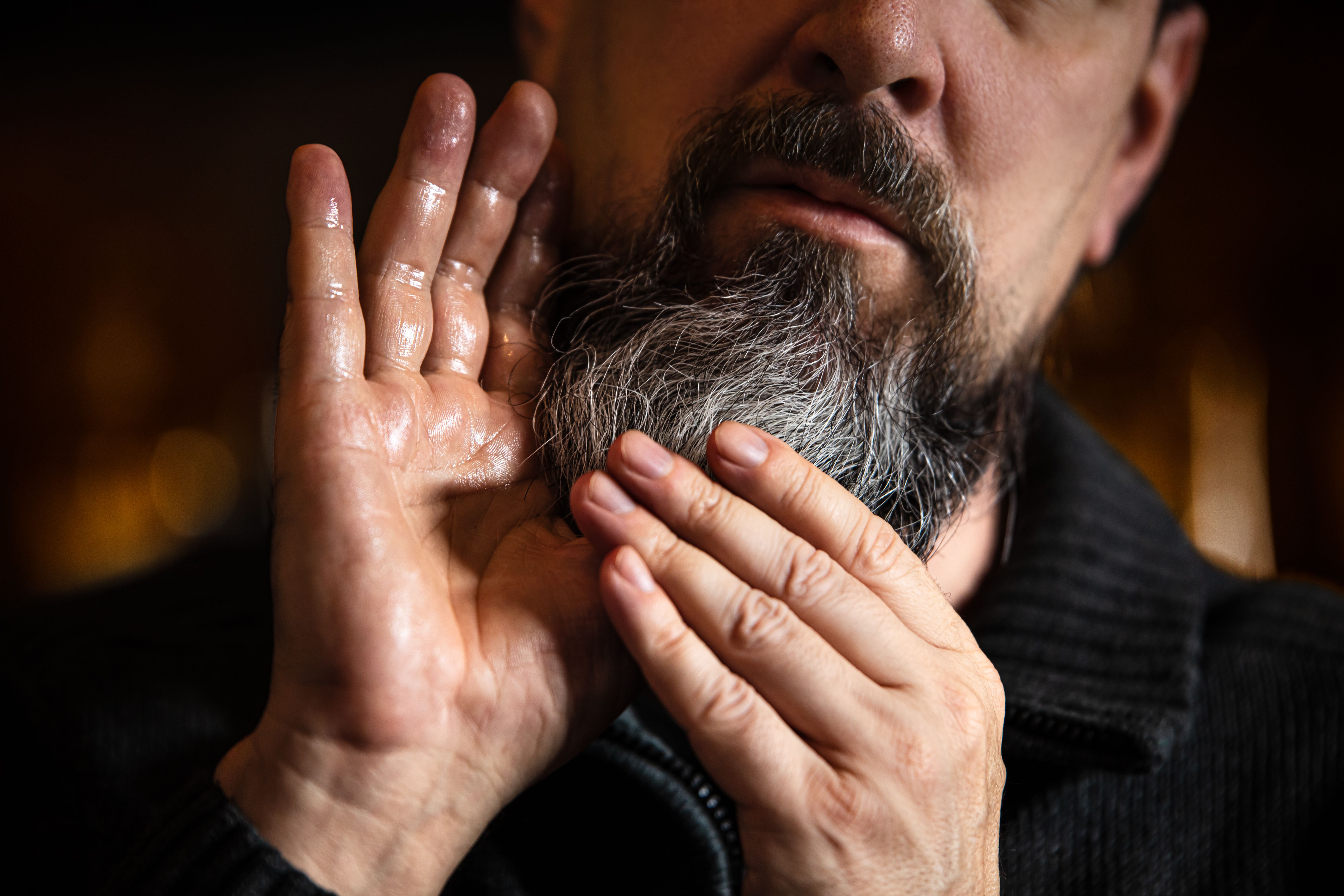 applying beard oil