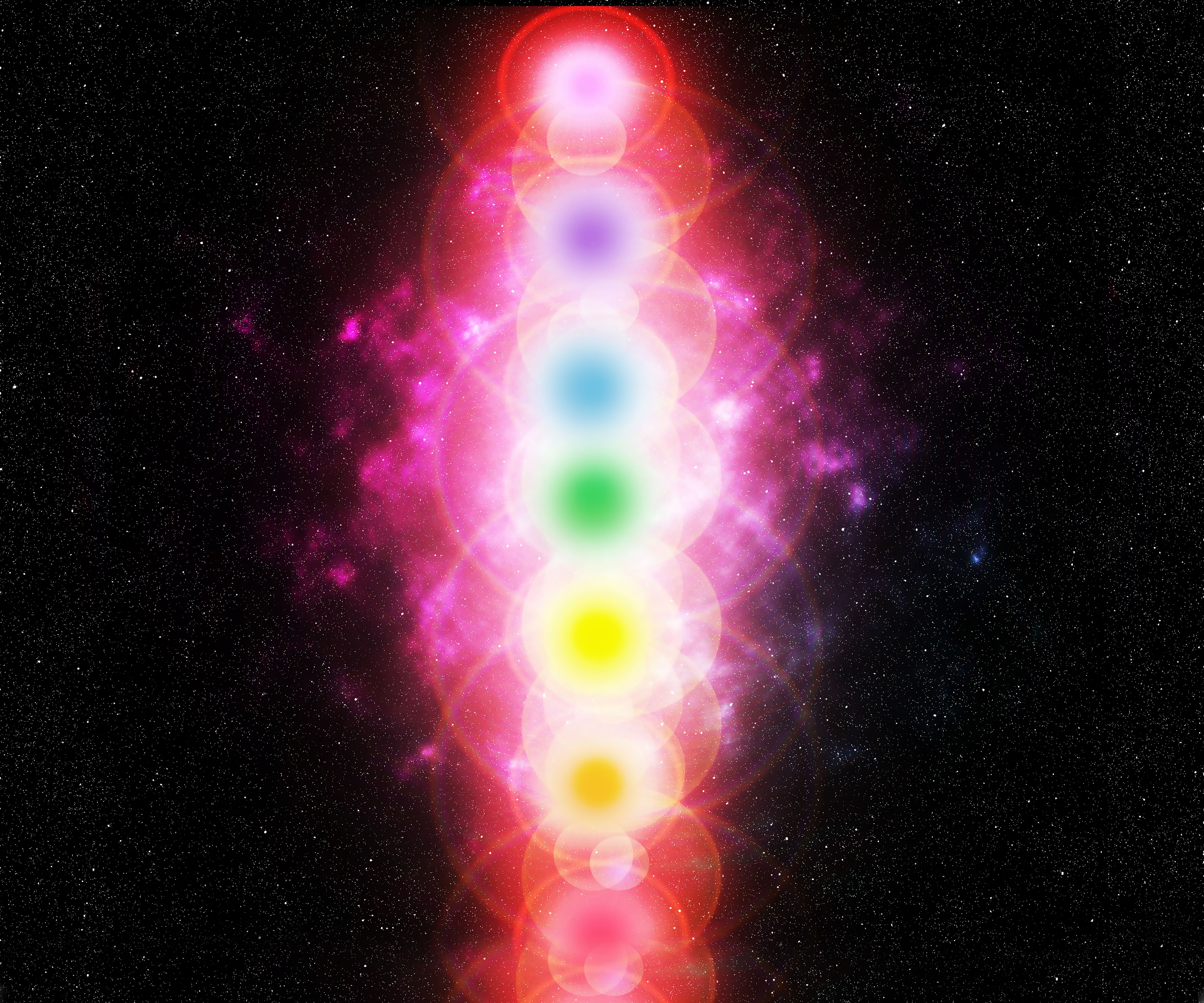 Magnifique coloré brillant cki énergie de vie ou Kundalini comme exprimé avec les couleurs des chakras