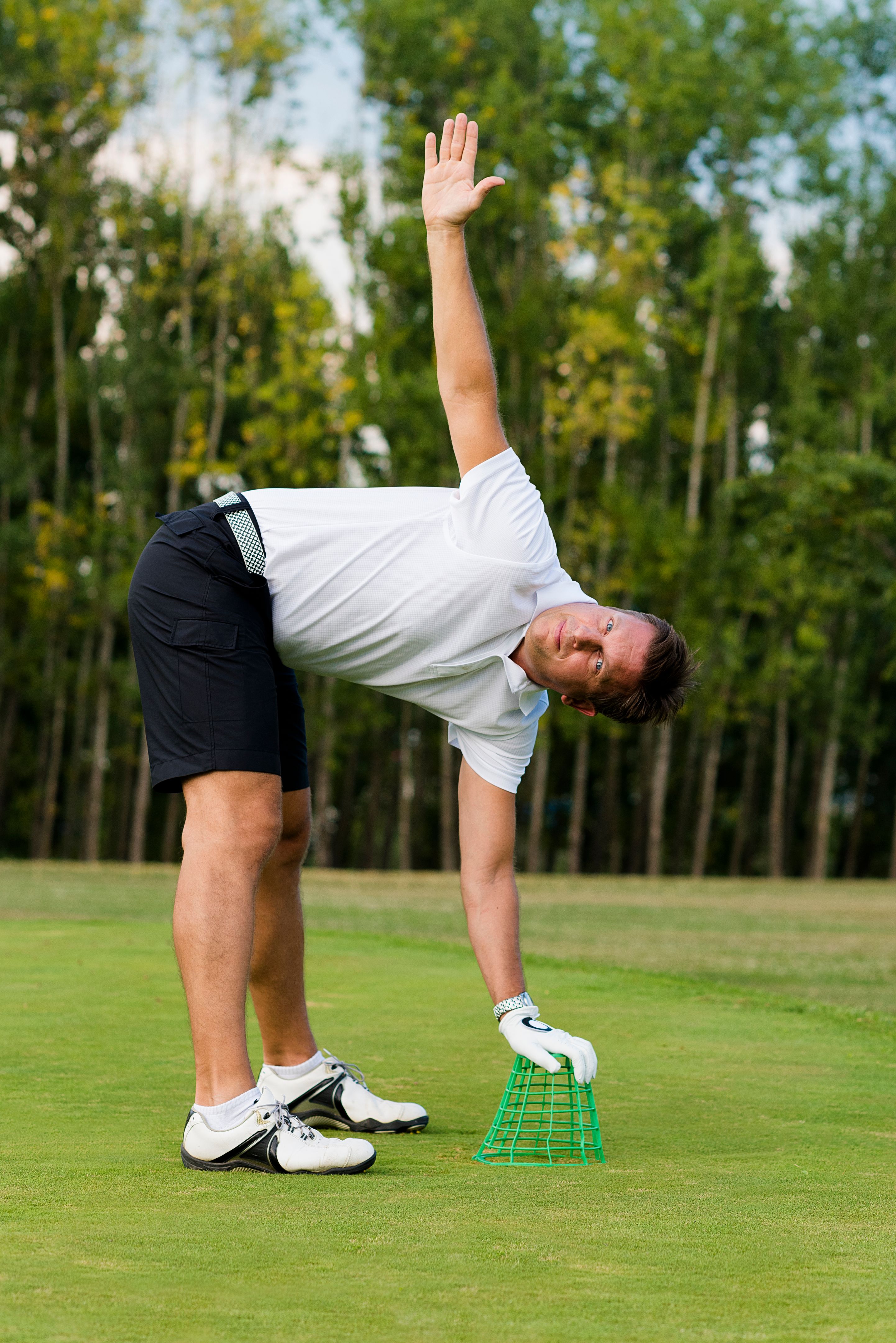 stretching golf
