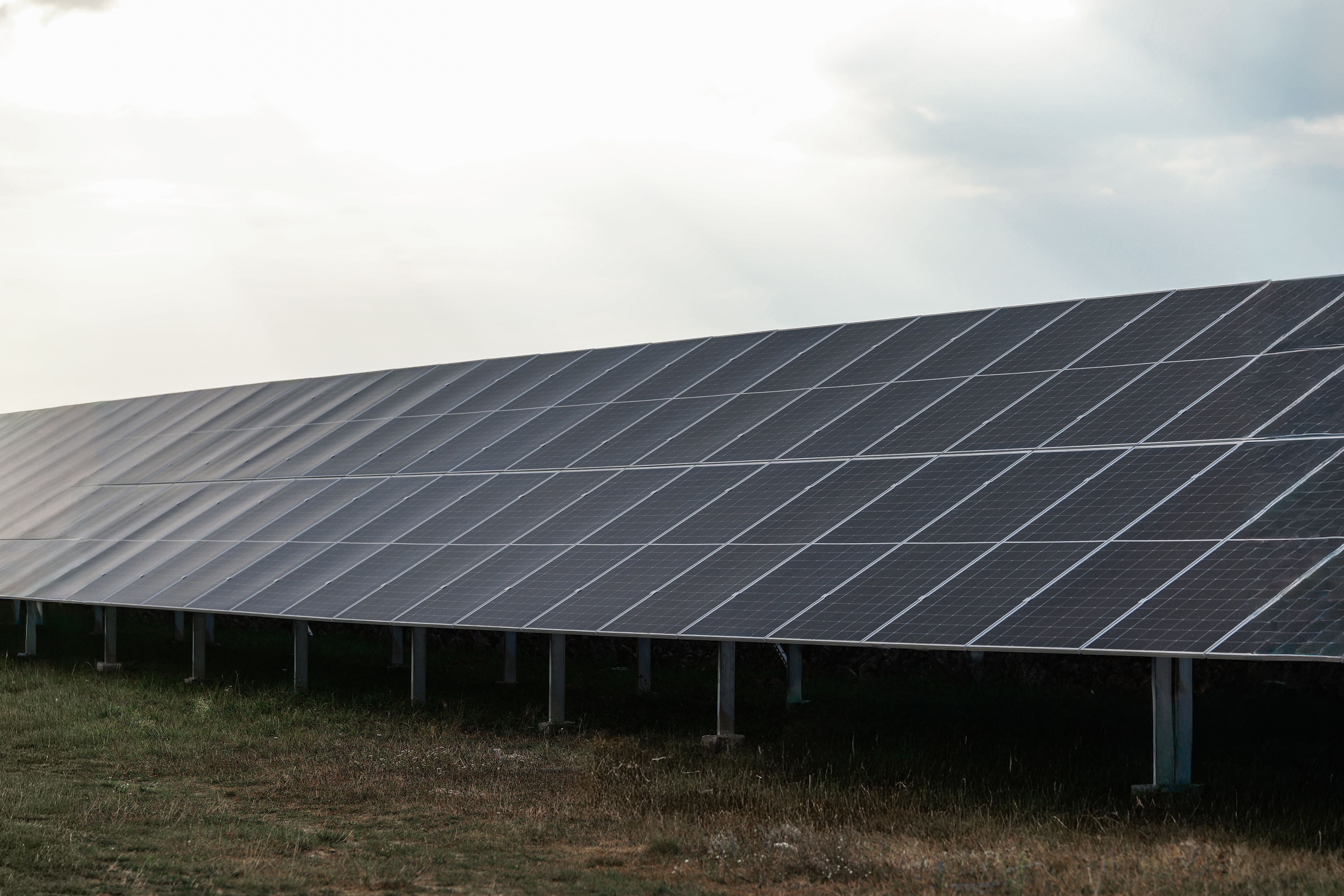 solar panels cloudy