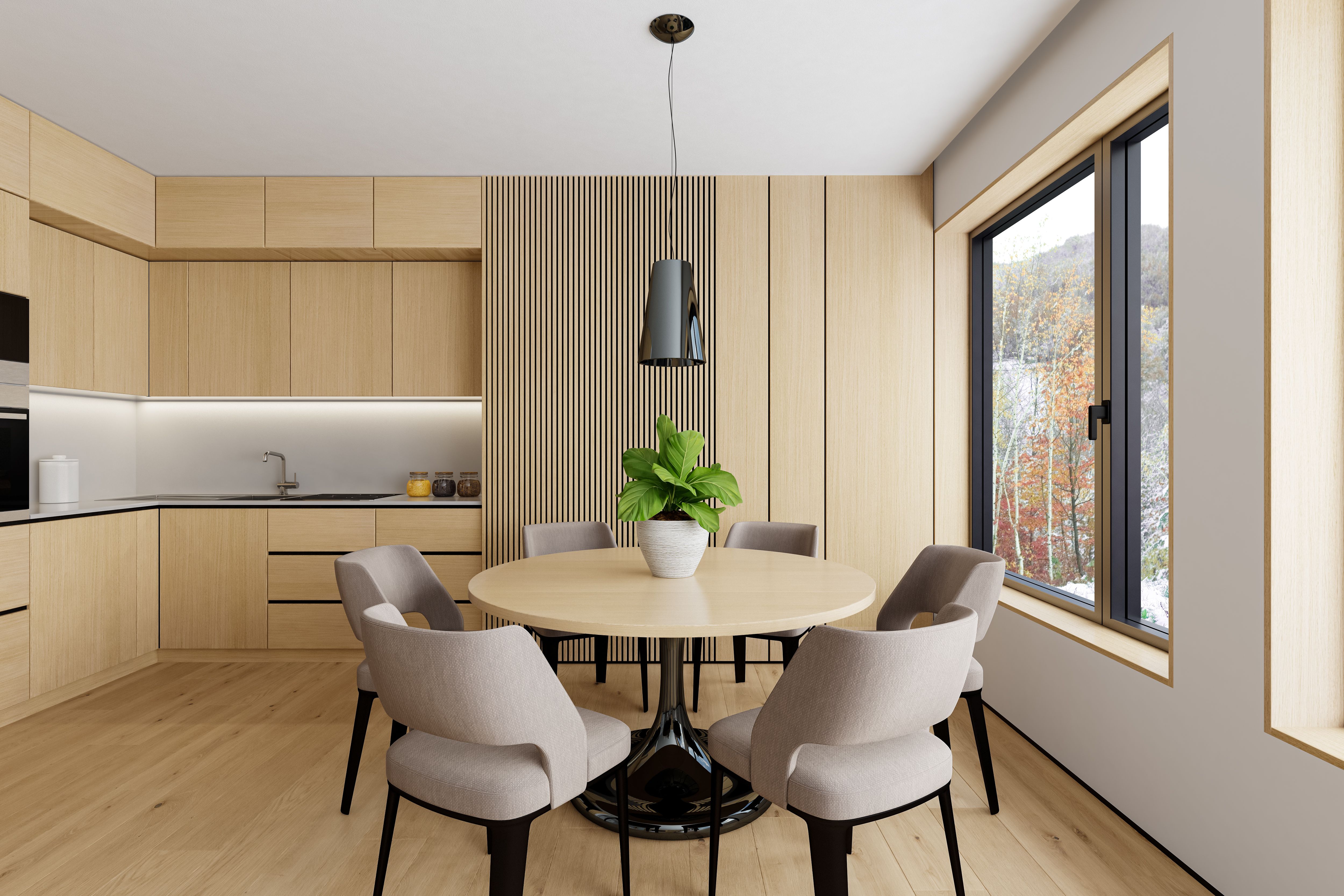 round wood dining table
