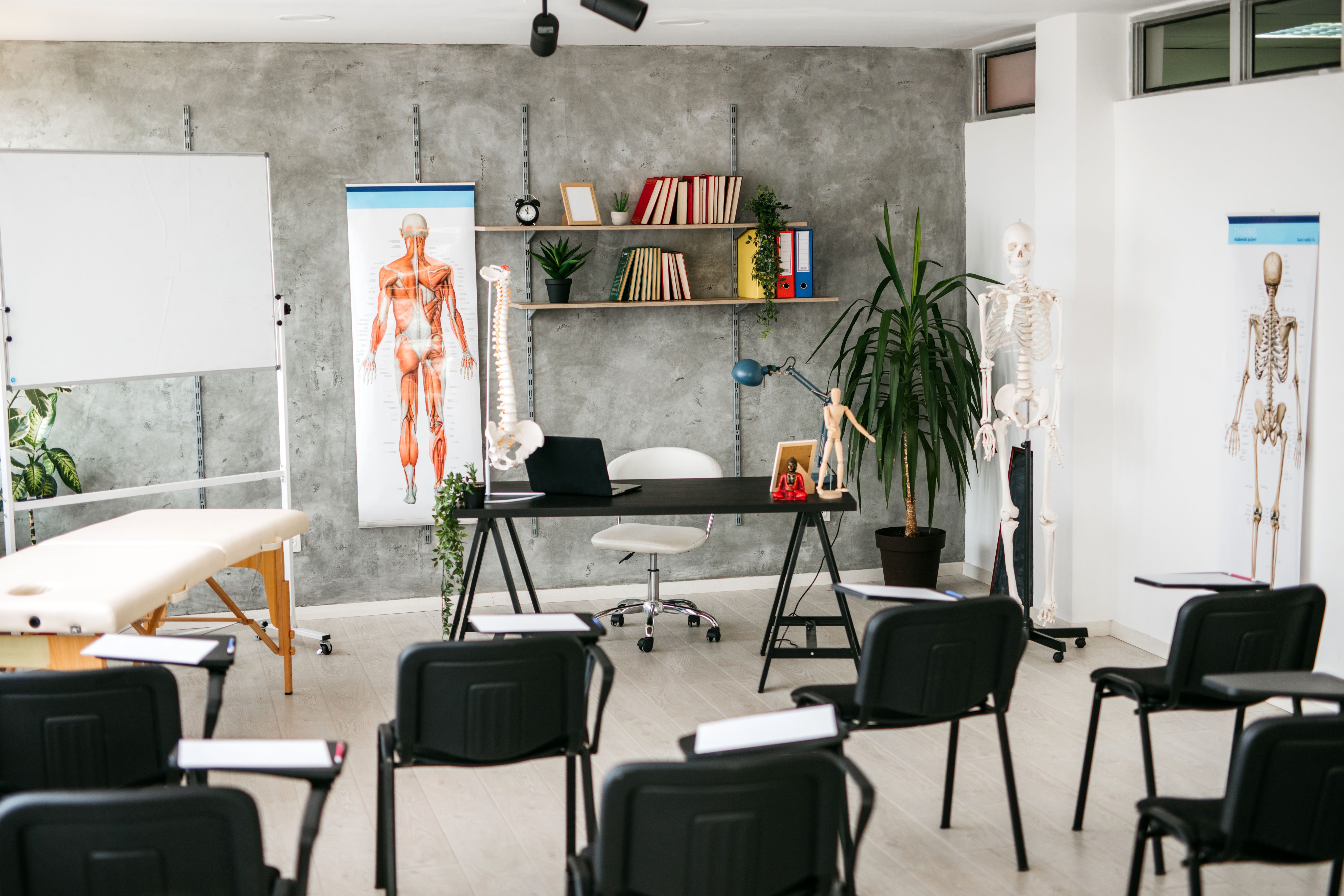 Empty anatomy classroom