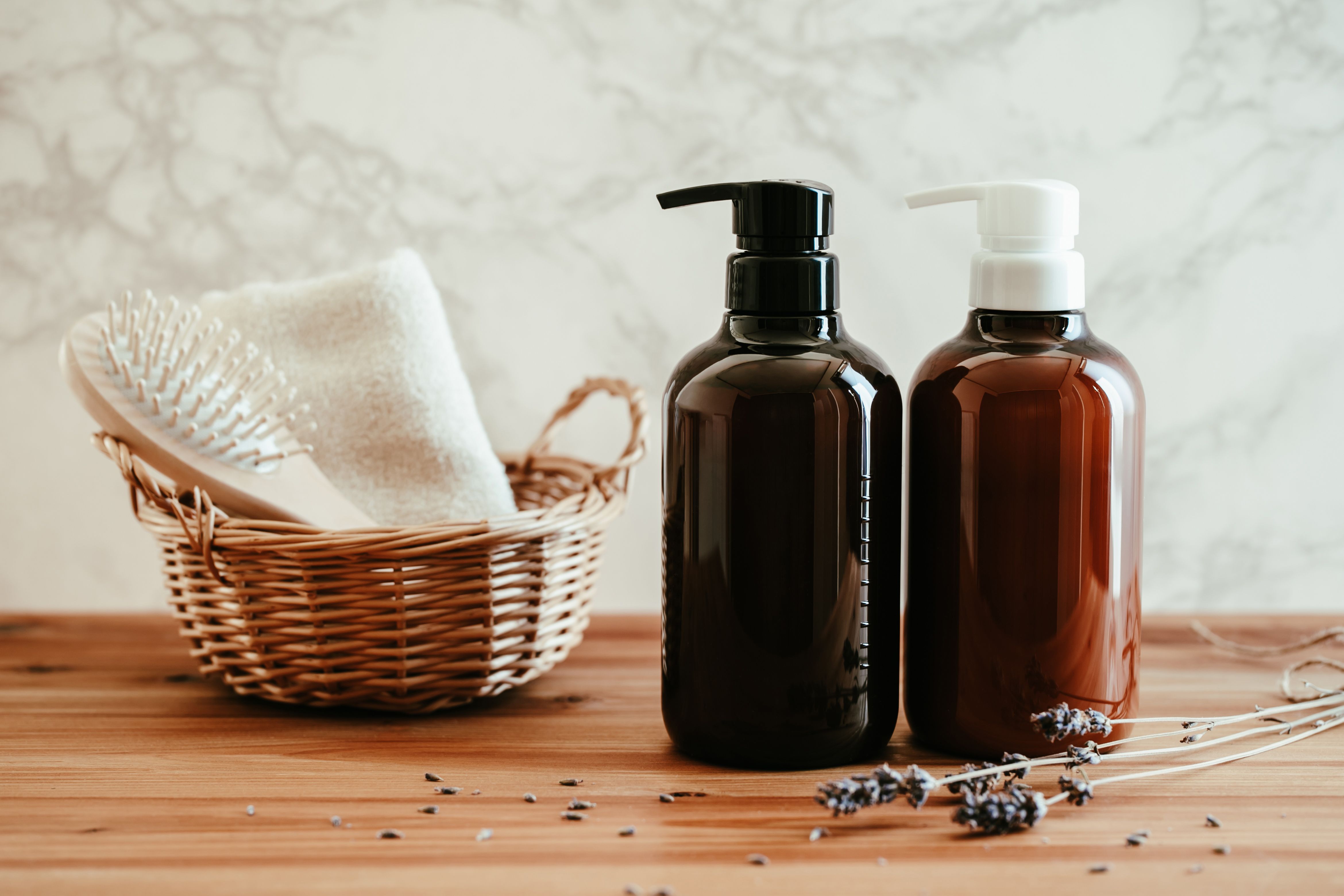 herbal shampoo bottle