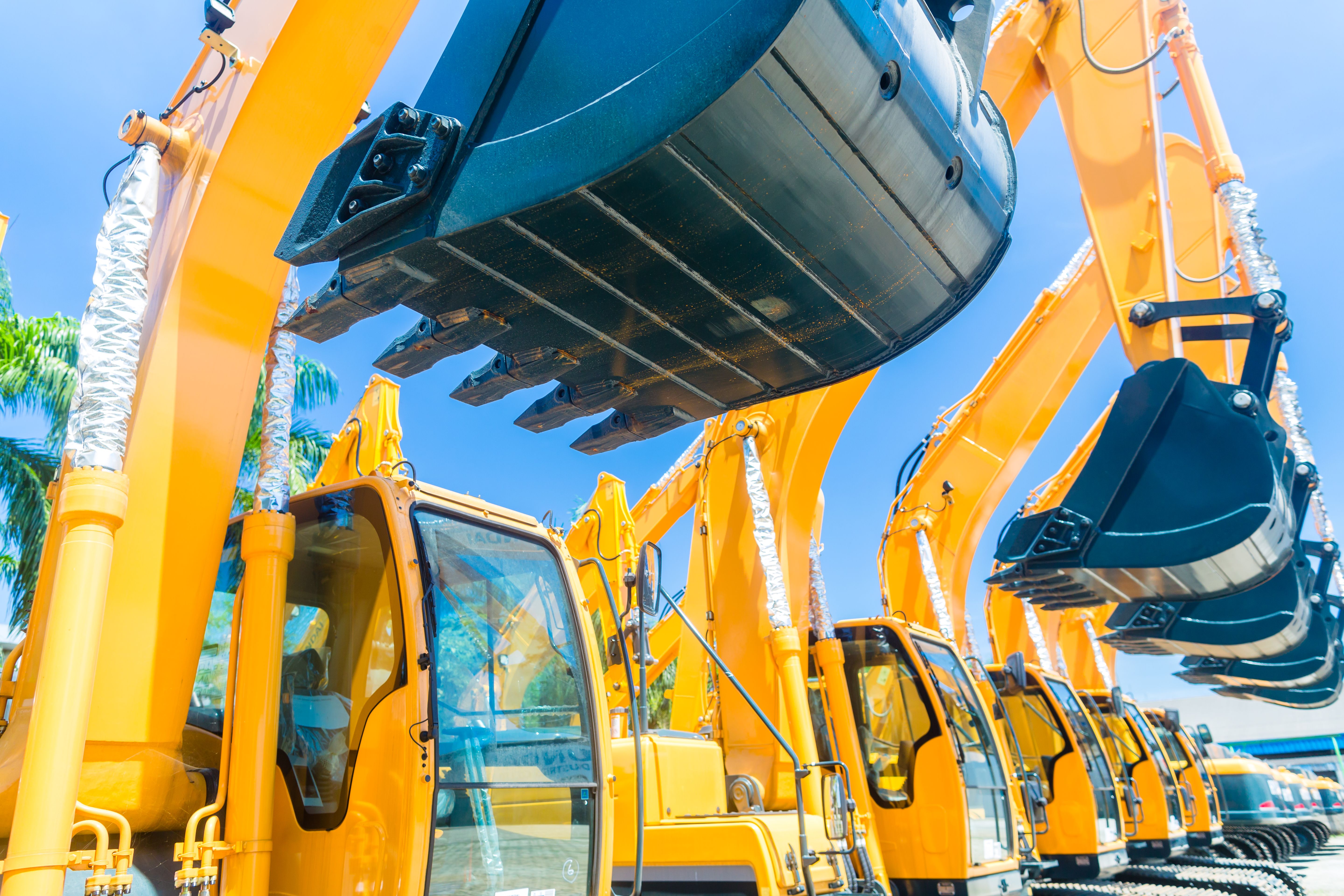 Shovel excavator on Asian machinery  rental company