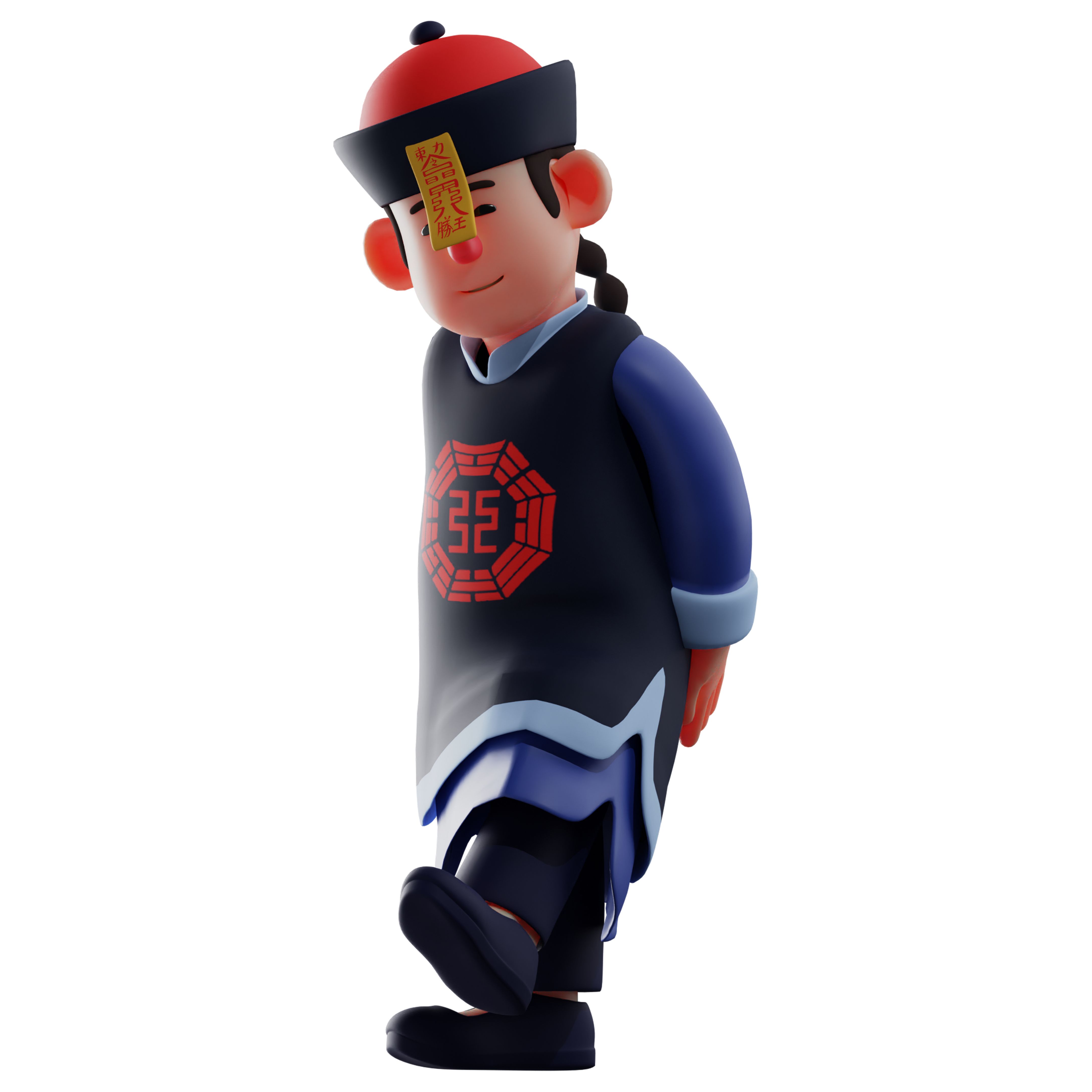 3D Vampire Cartoon Design with cute face