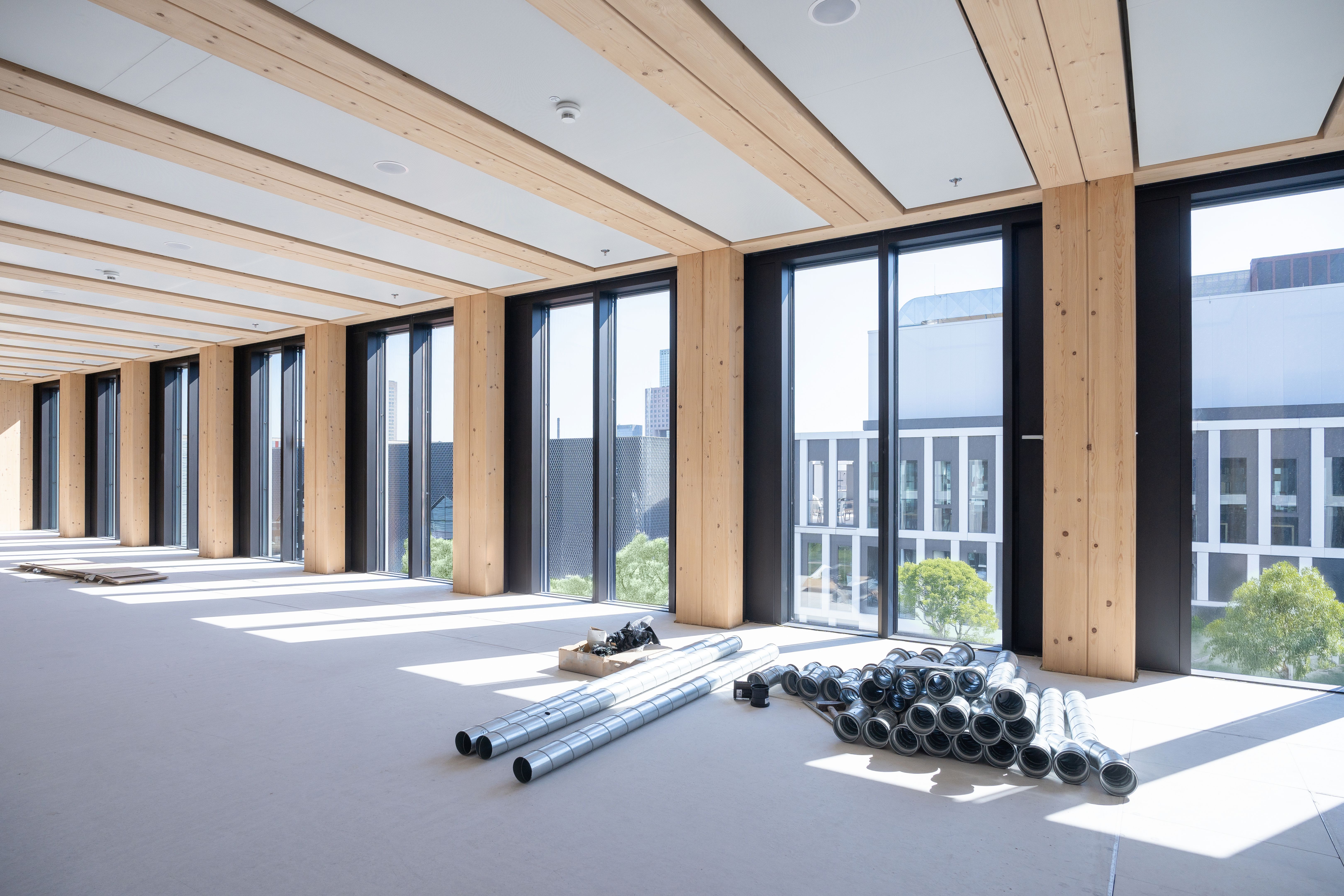 construction site of a sustainable Timber-concrete composite office building construction site of a sustainable Timber-concrete composite office building