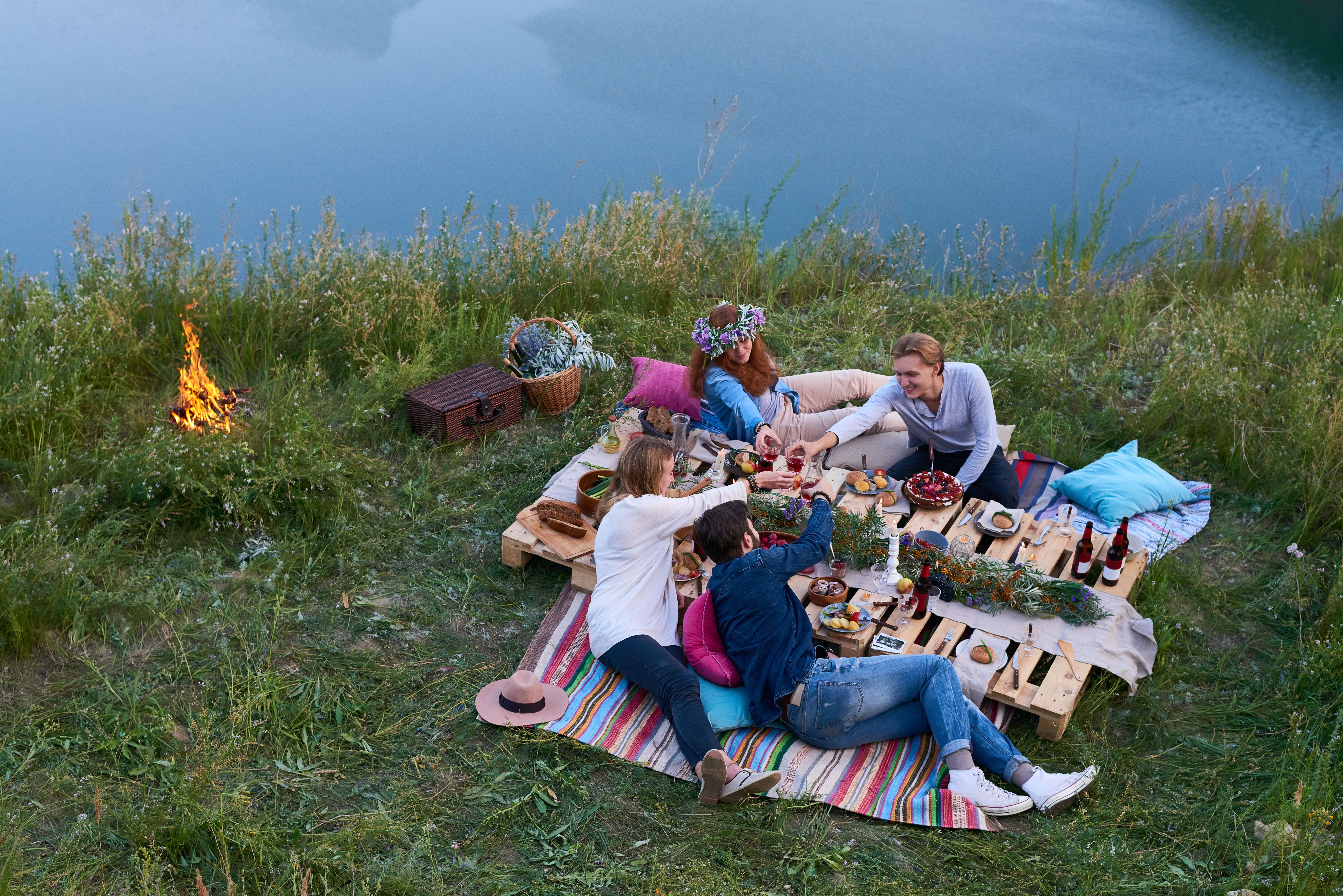 friends picnic outdoors