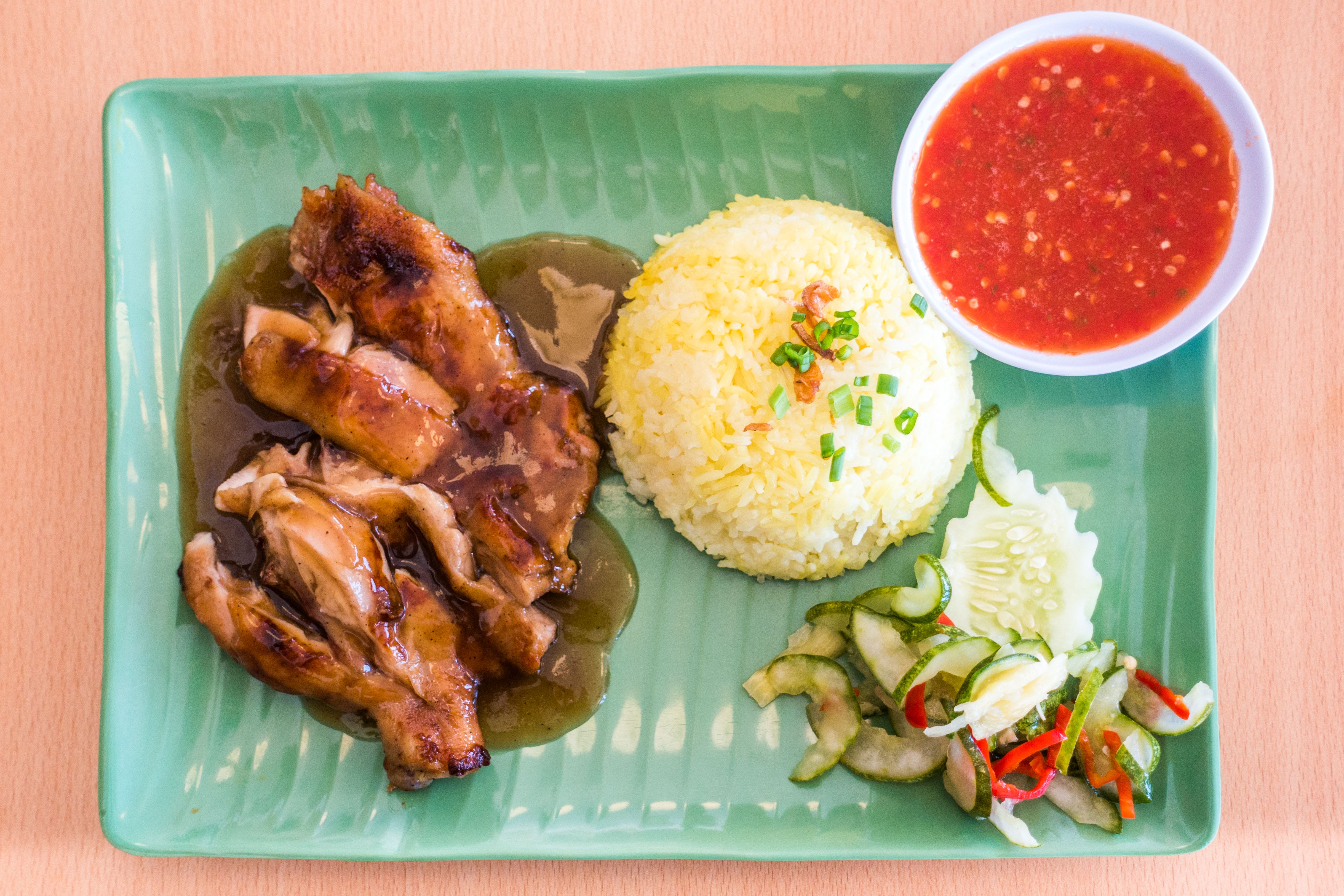 Nasi Ayam or chicken rice in Brunei Nasi Ayam or chicken rice in Brunei