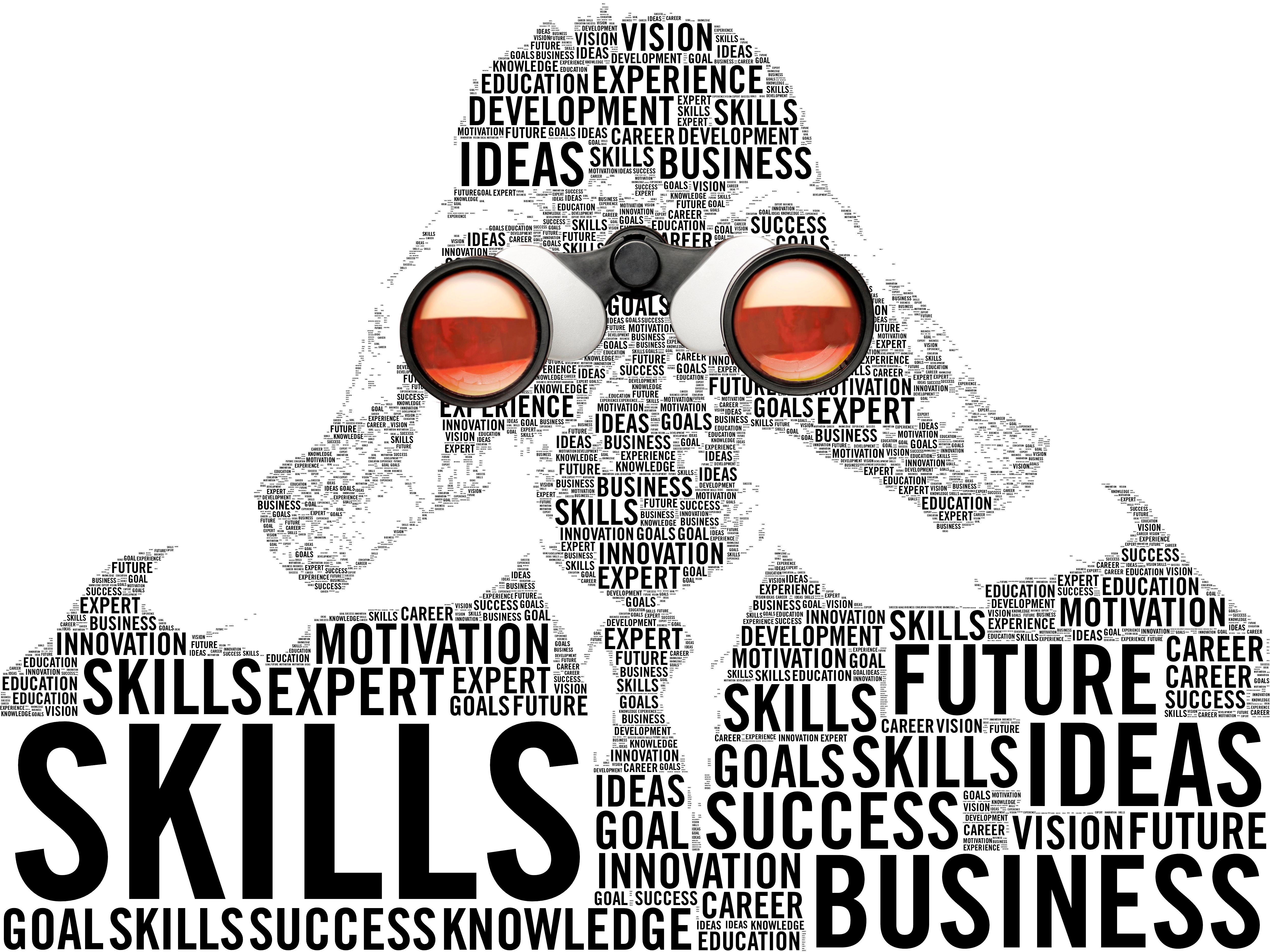 Text man looking at future