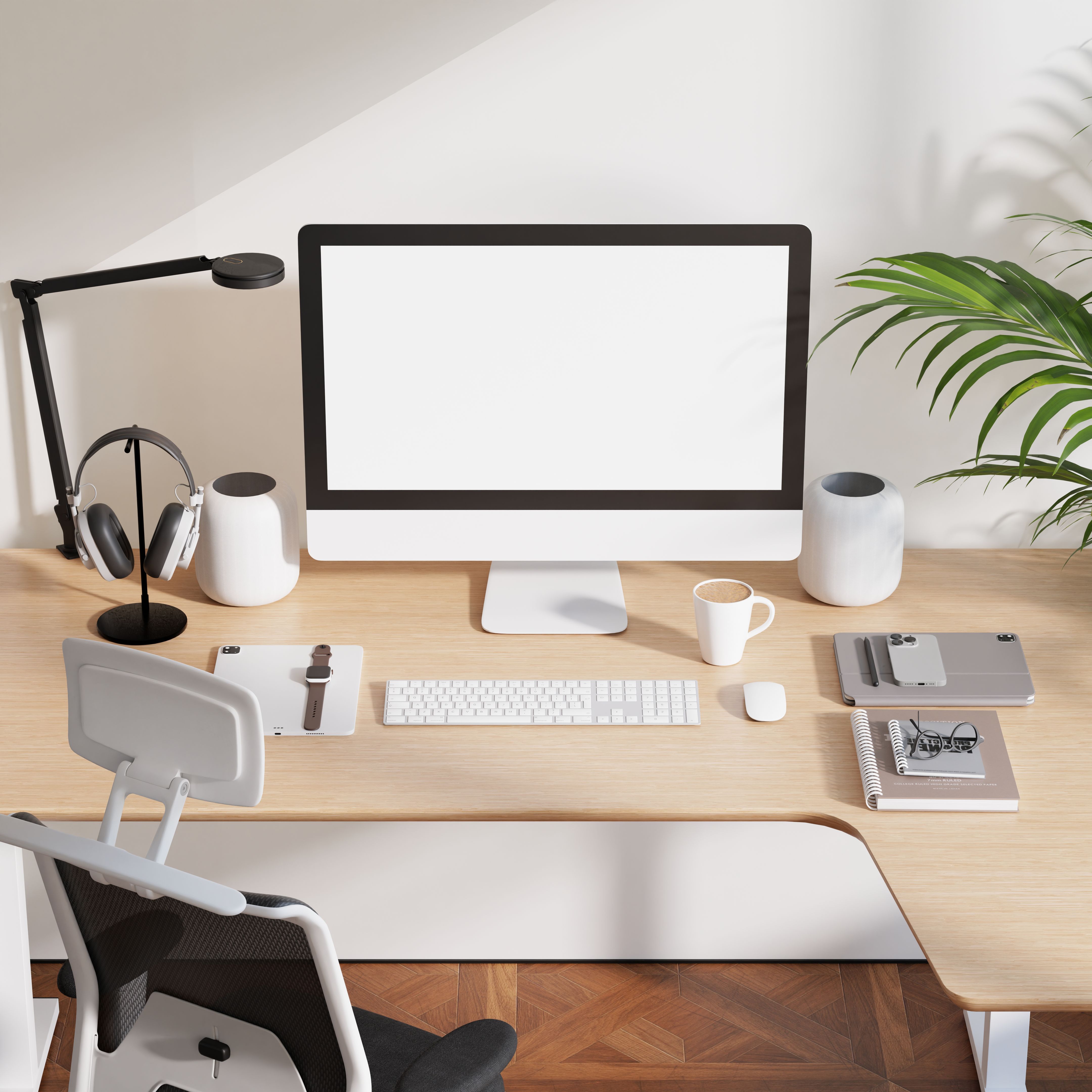 ergonomic desk setup