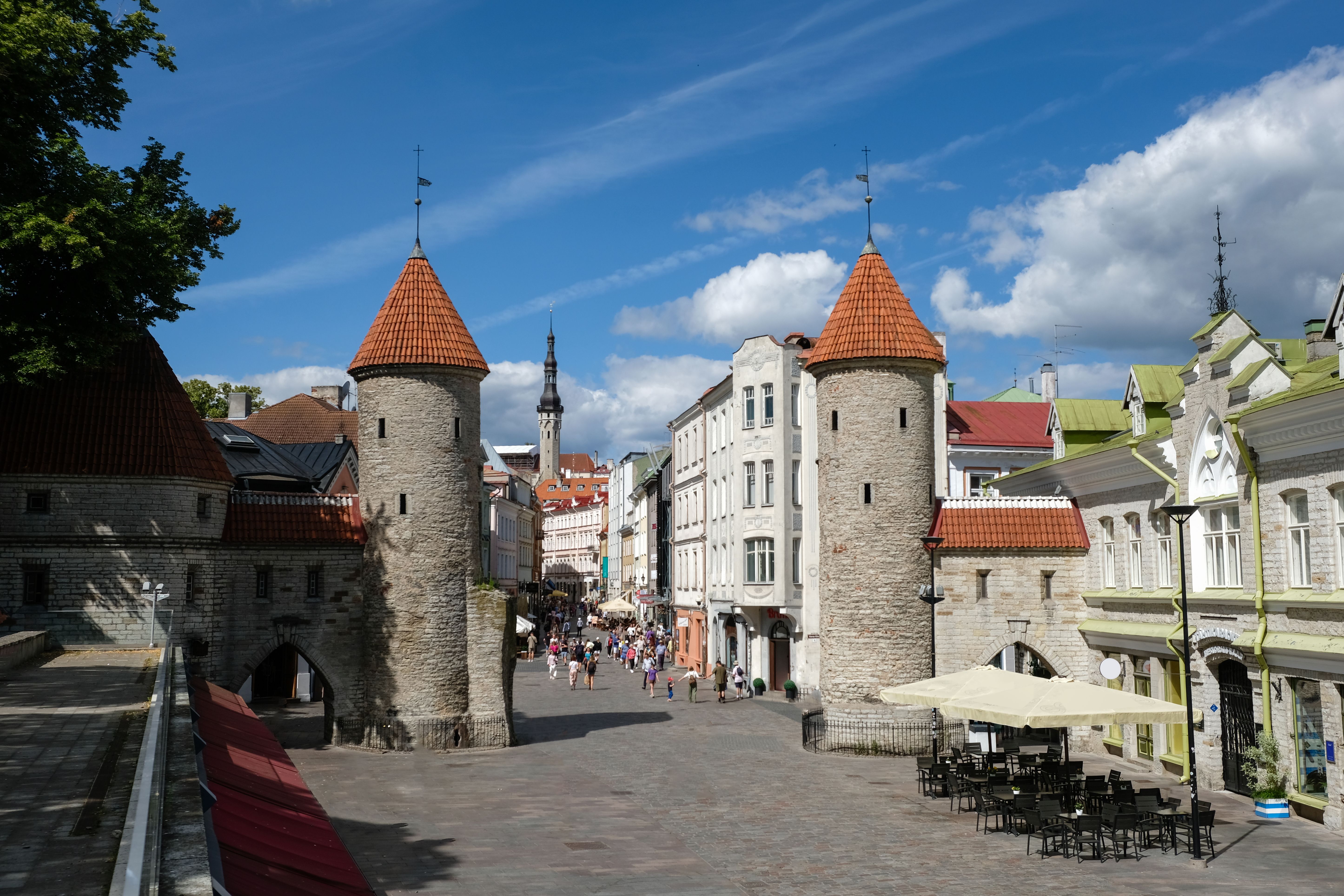 Tallinn old town Estonia Viru Gates daylight