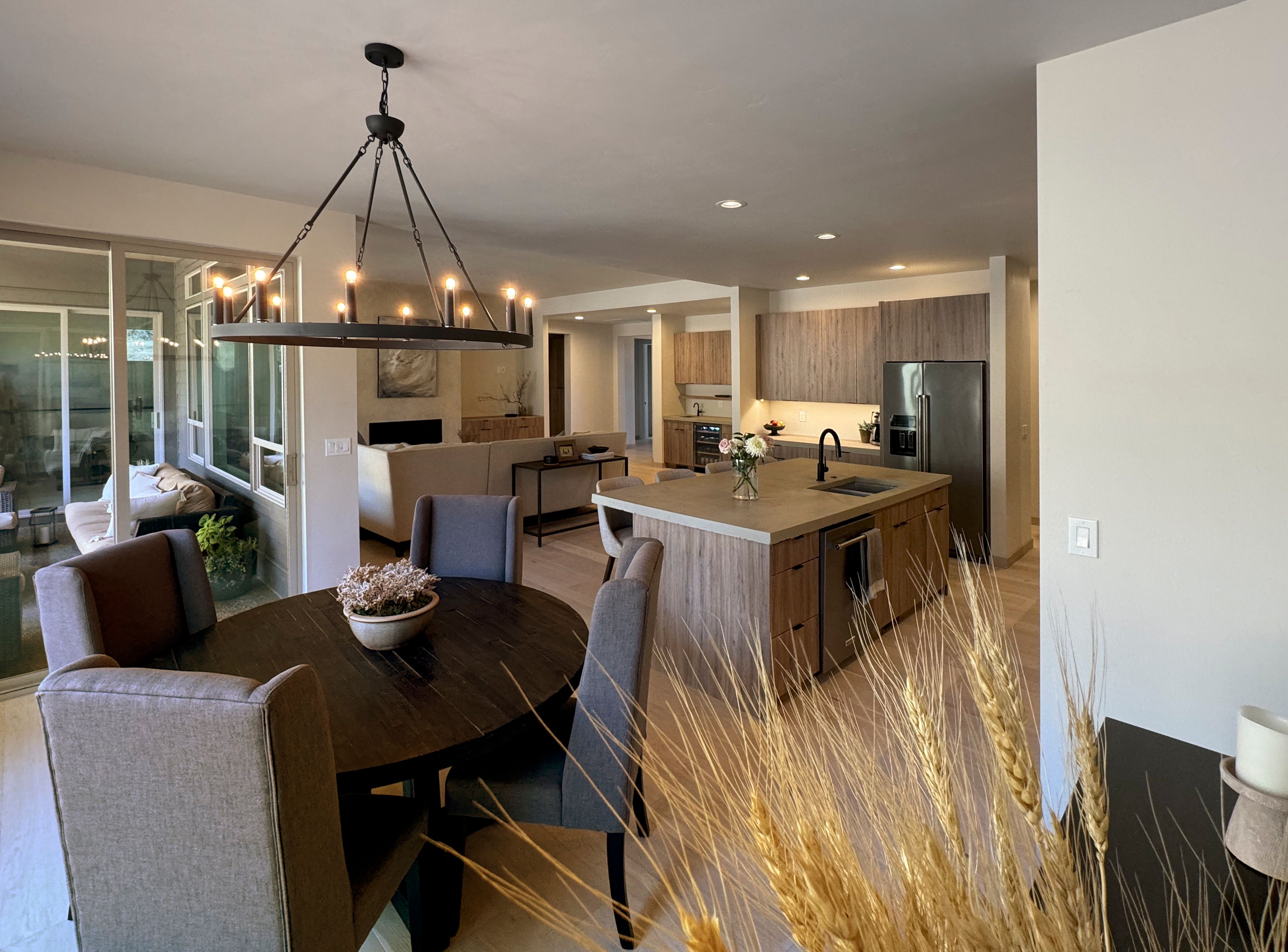 Dining room table in modern home