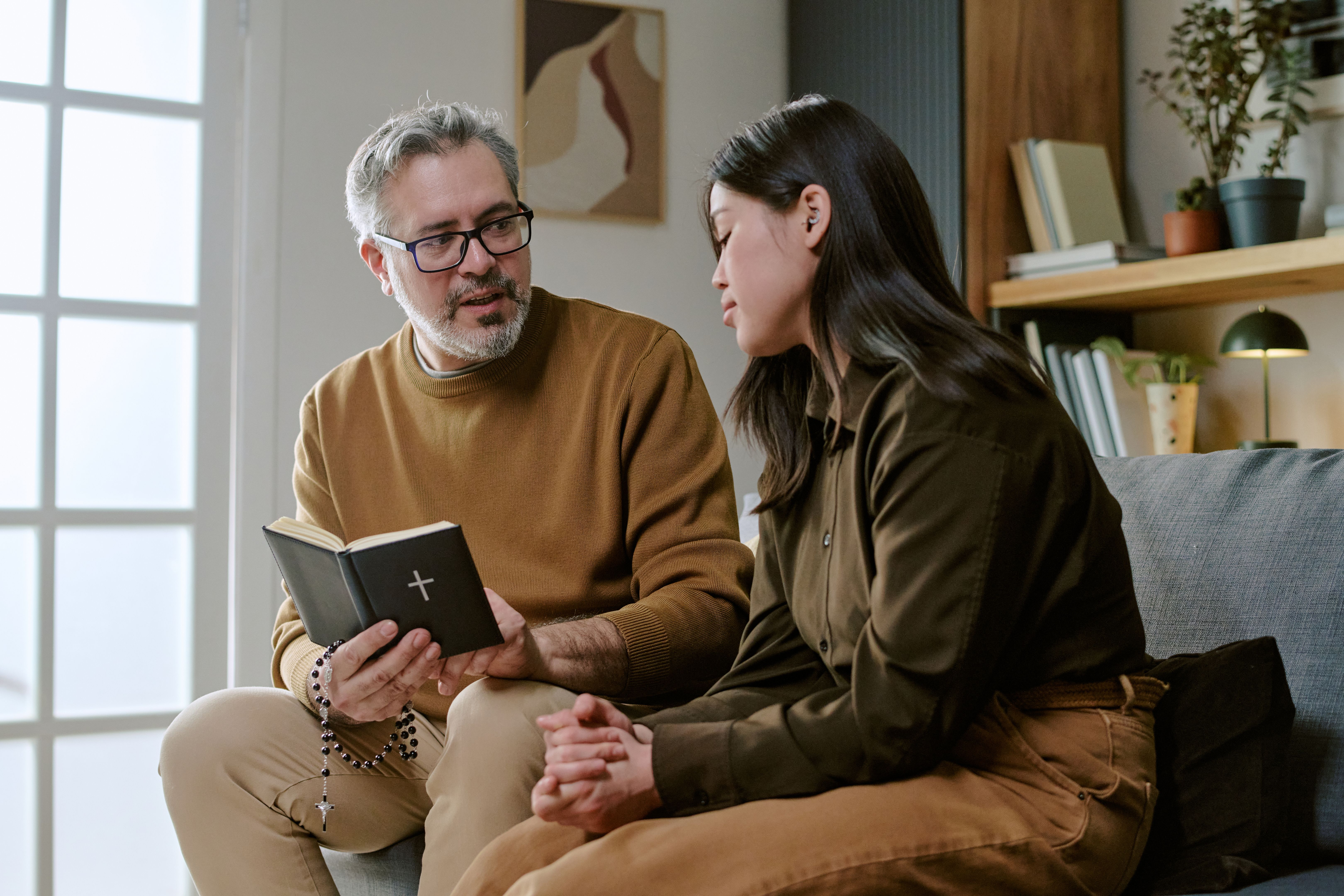 people discussing bible