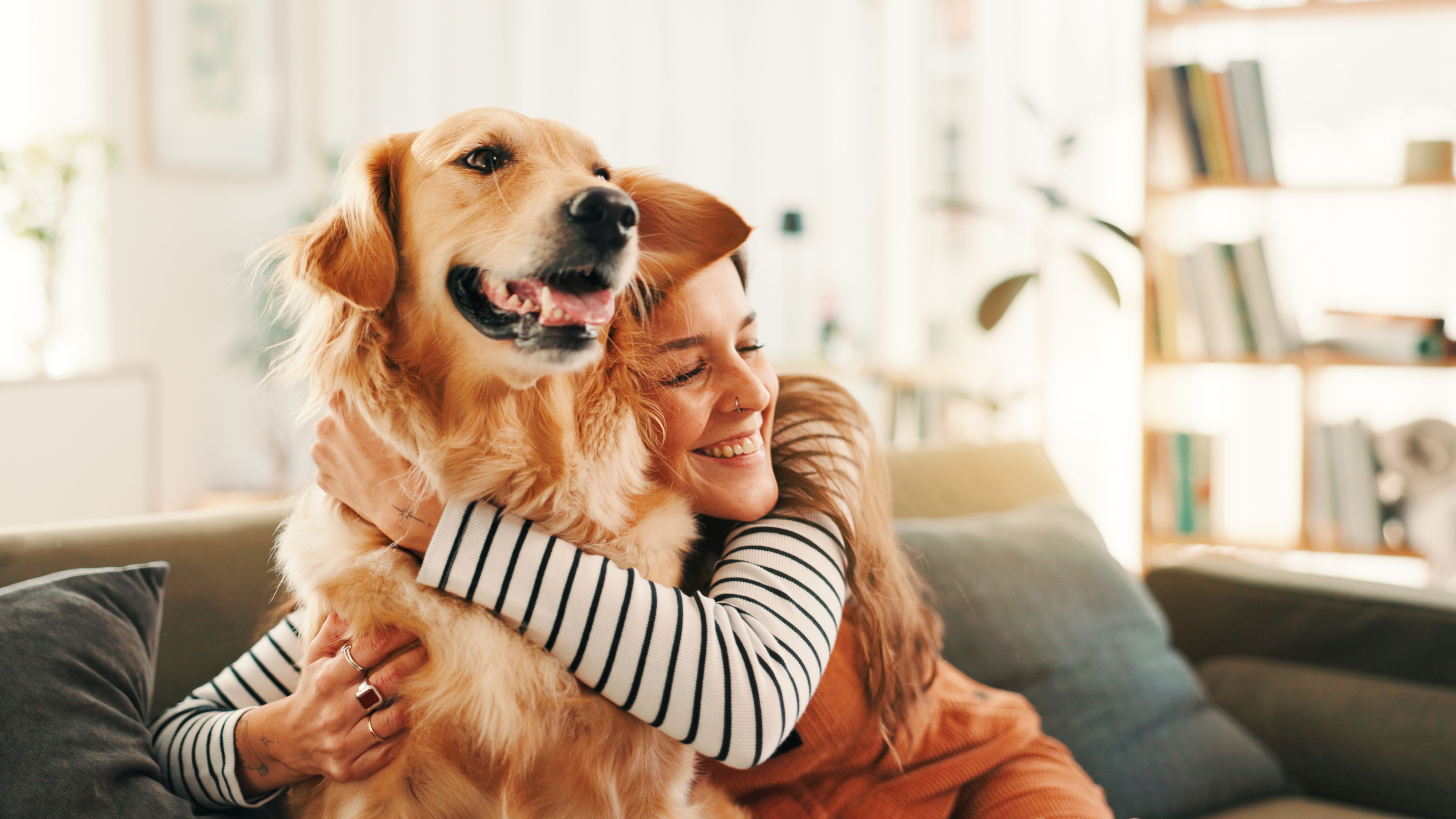pet owner smiling