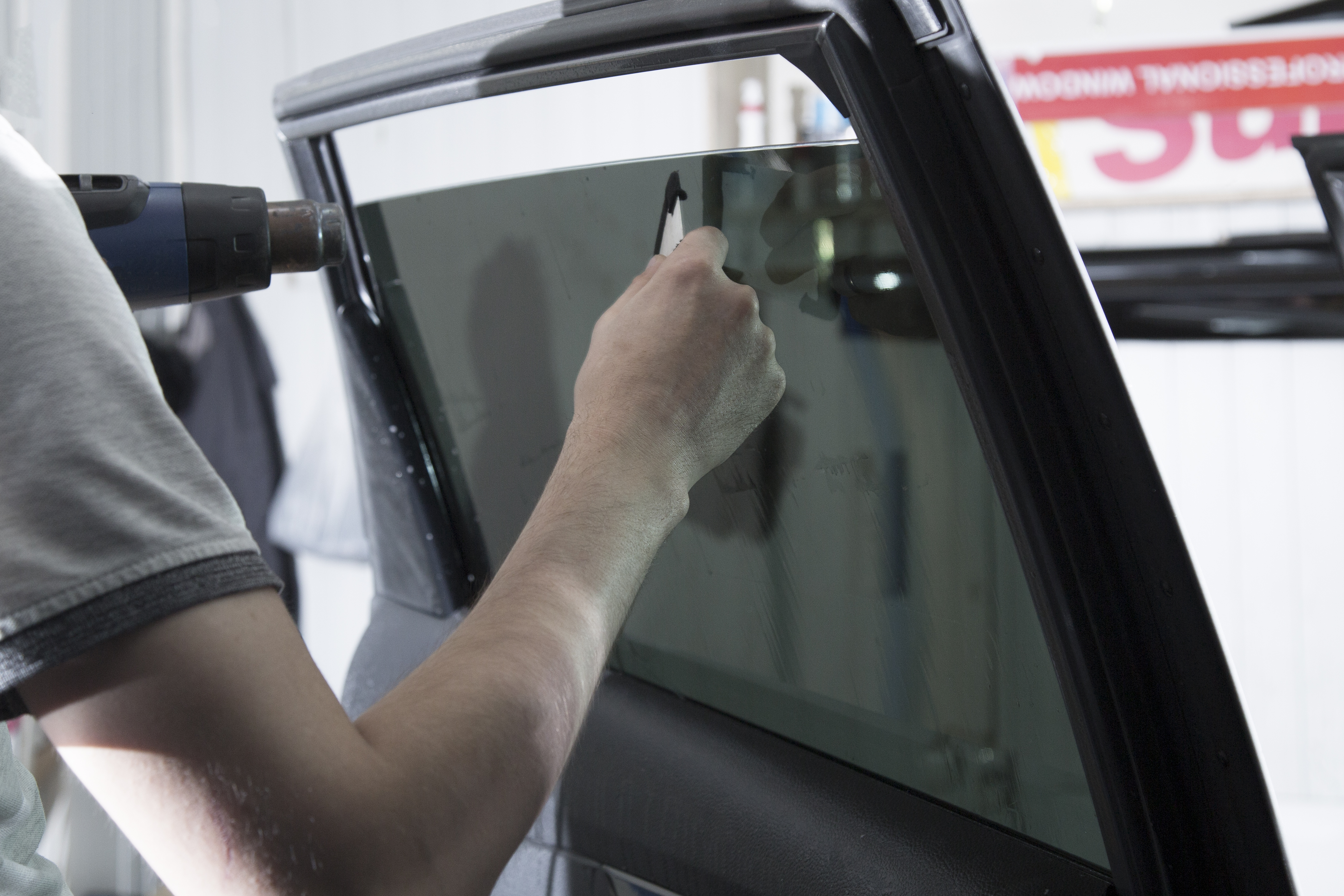 Tinting of car windows. Tinting of car windows.