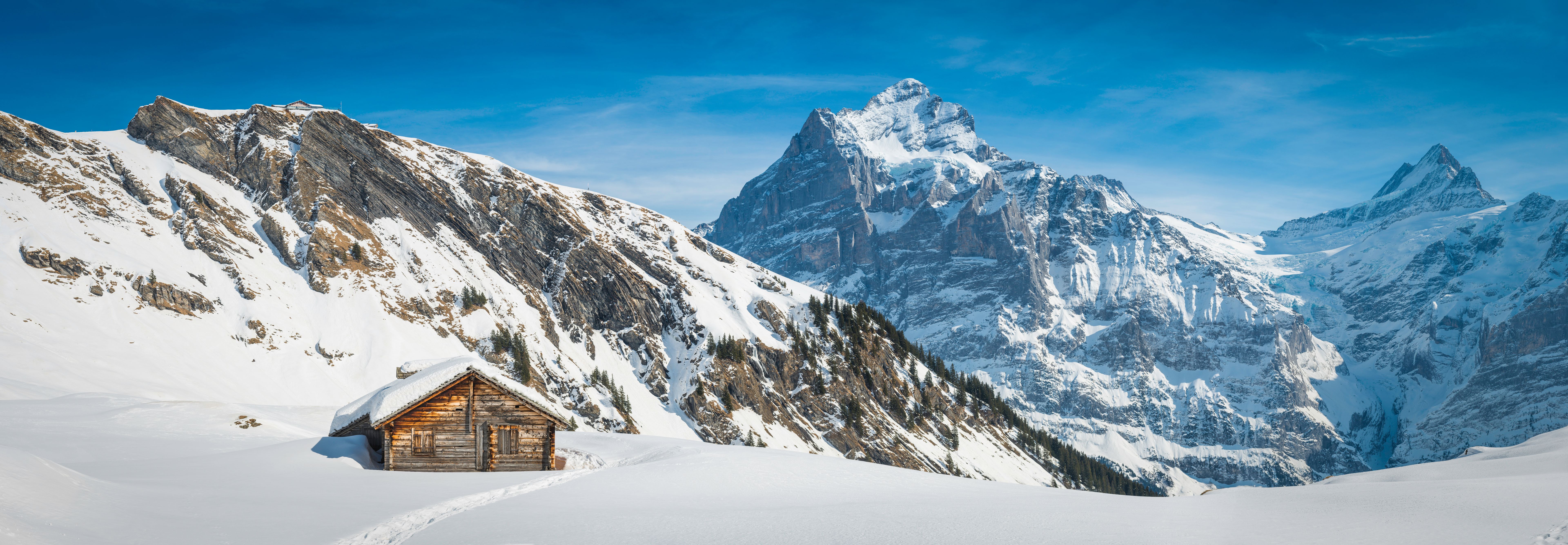 winter swiss cabin