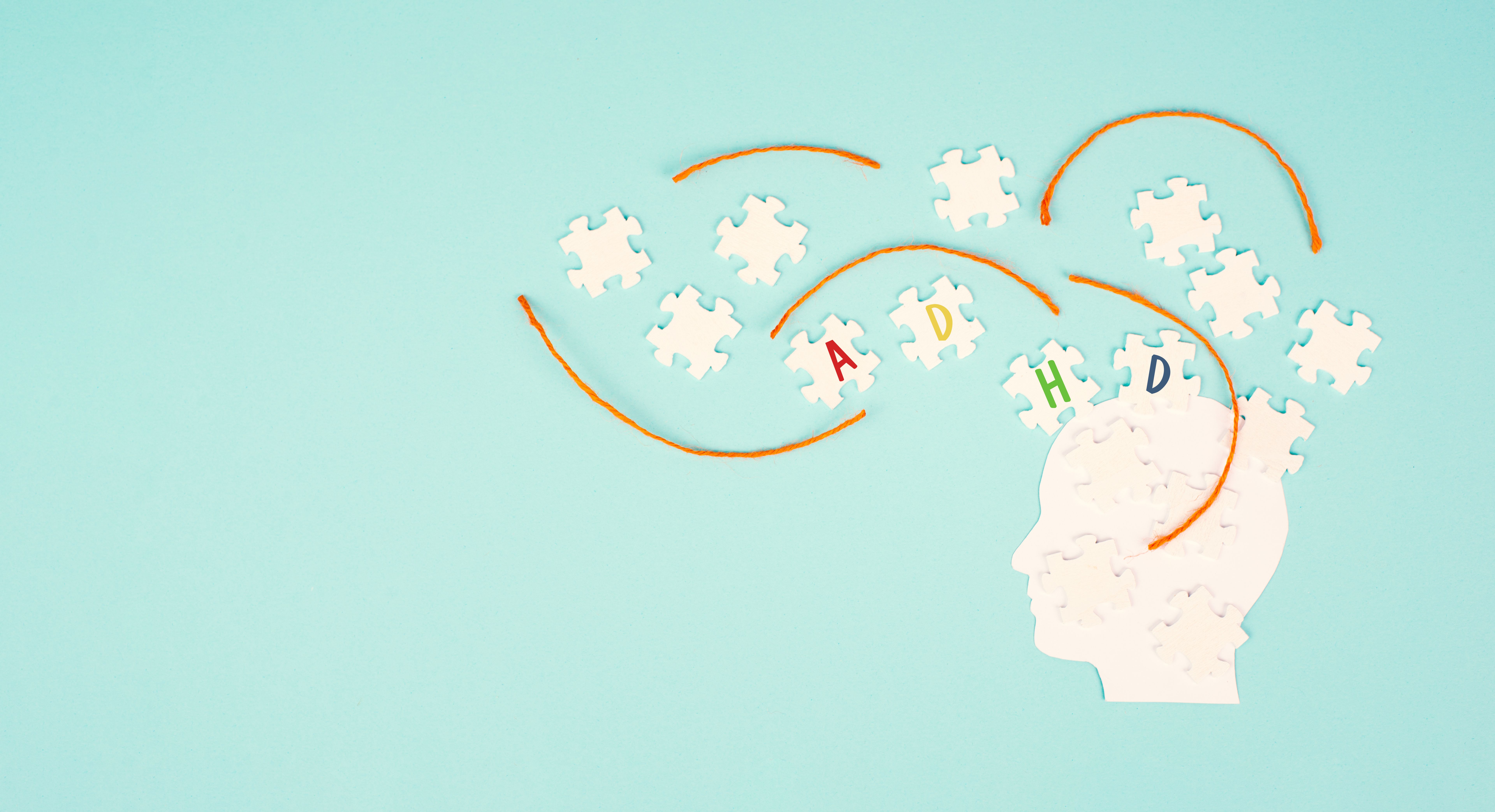 ADHD, attention deficit hyperactivity disorder, mental health, head with puzzle pieces
