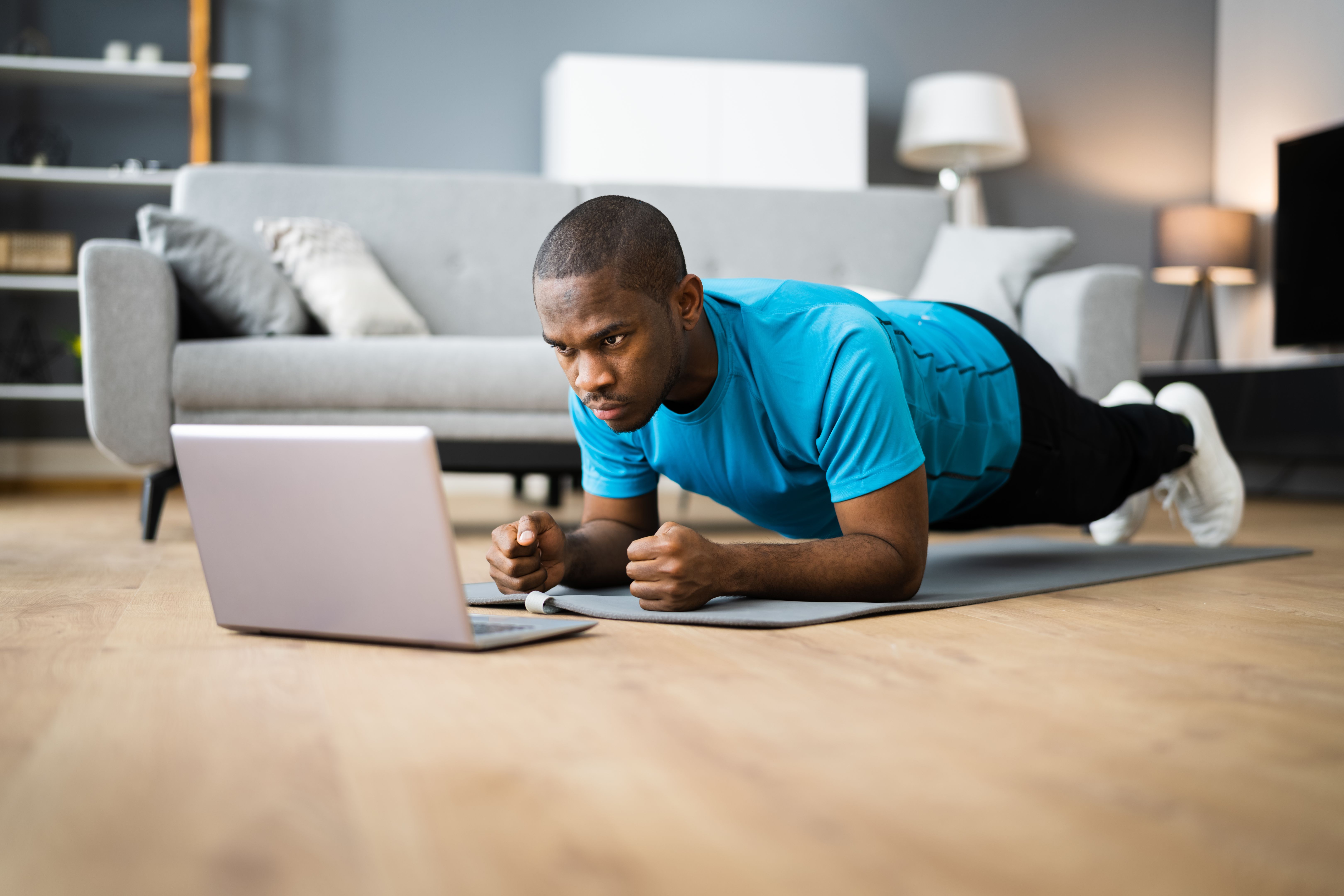 African American Doing Fitness Workout Class African American Doing Fitness Workout Class