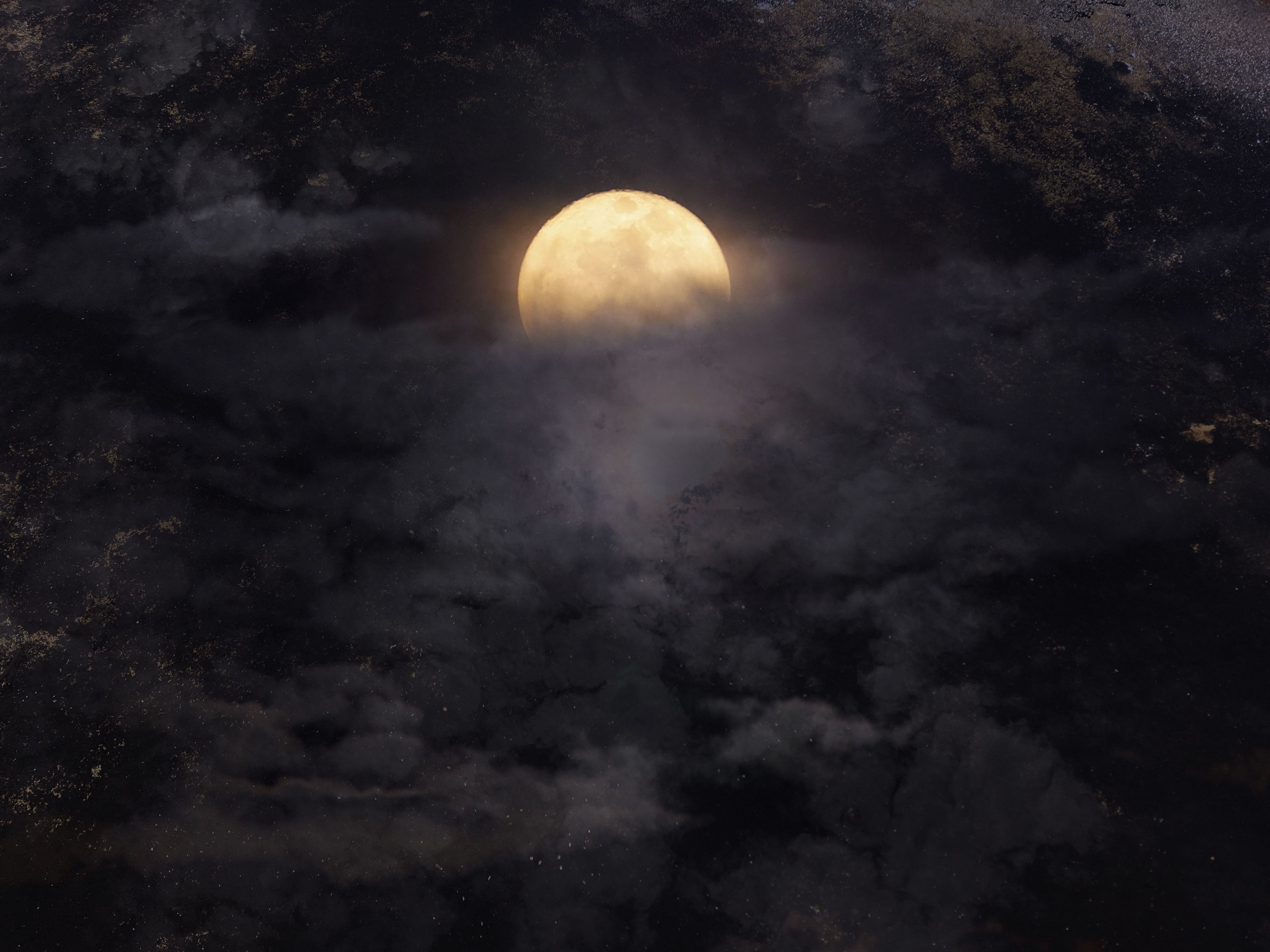 Abstract night sky with full moon for halloween background.