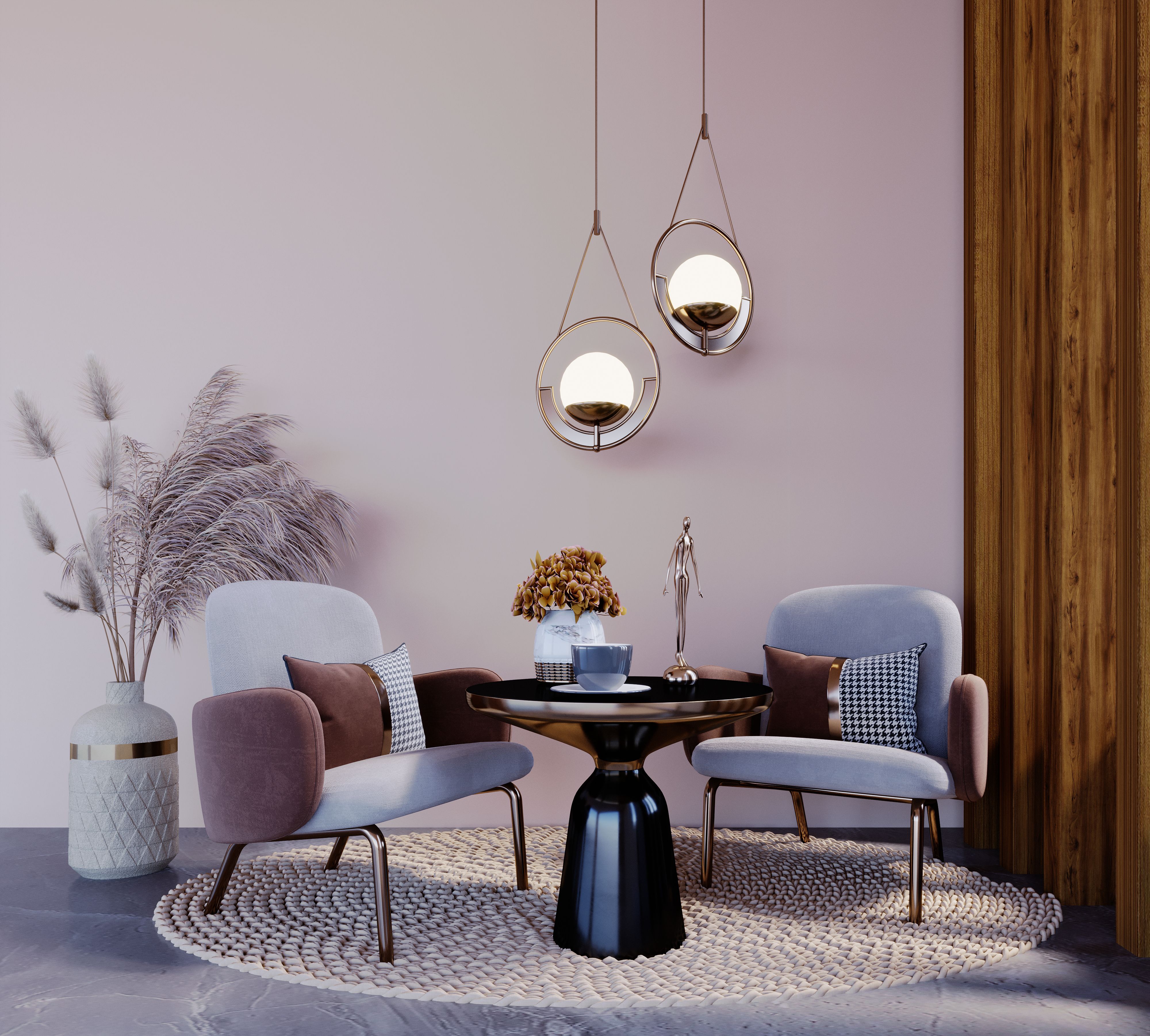 Relaxing corner for drinks.
