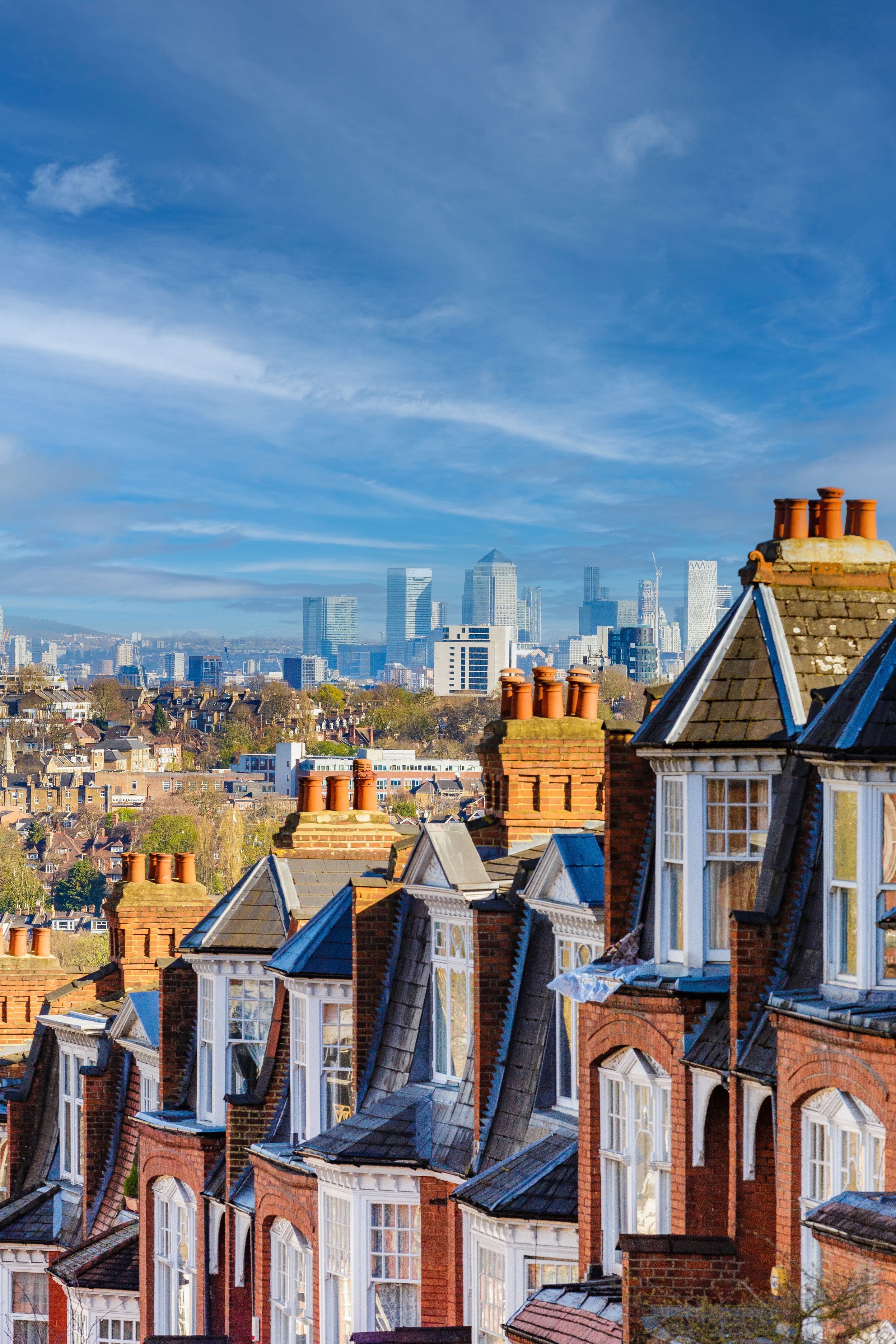 View across city of London from Muswell Hill