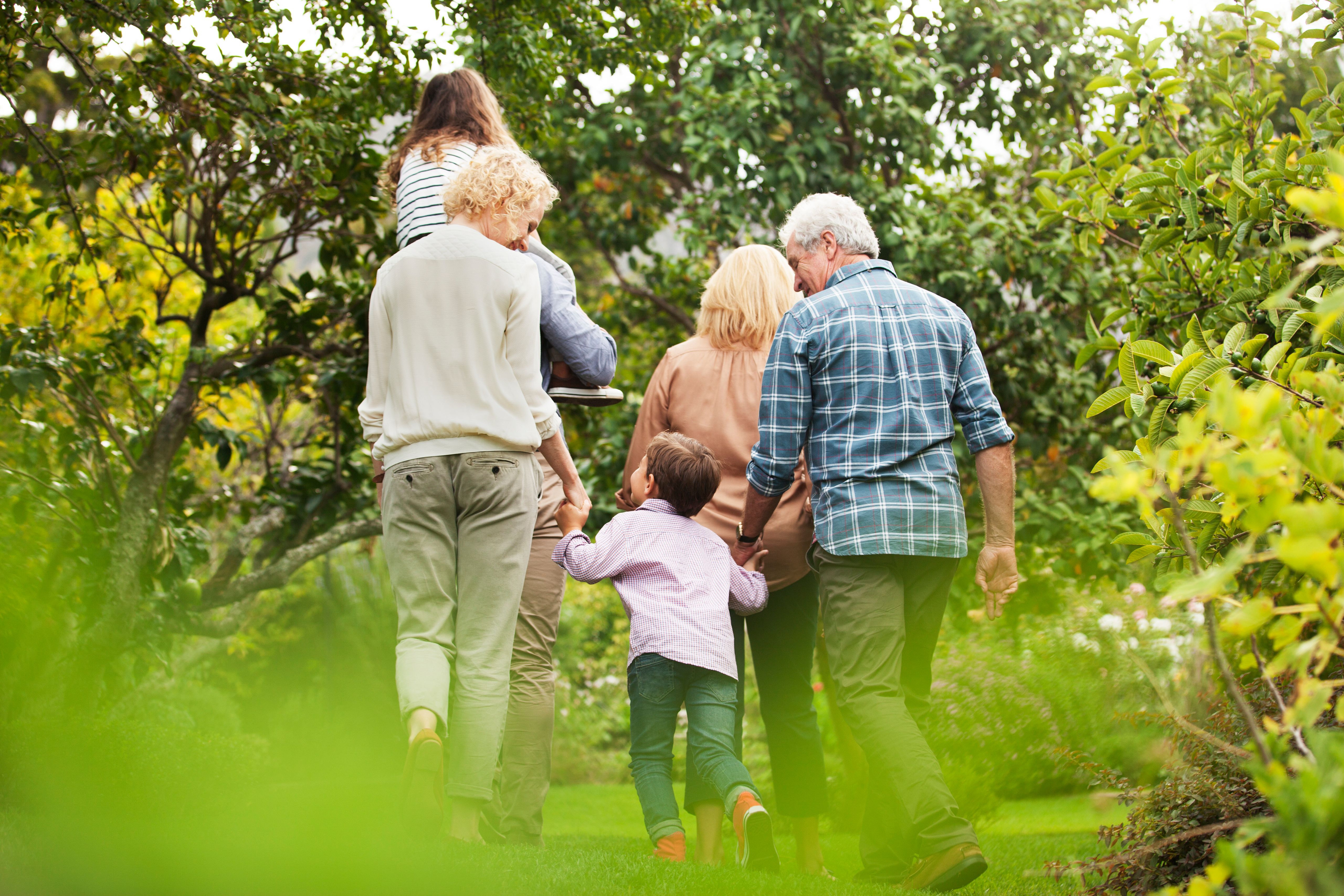 family with children outdoors