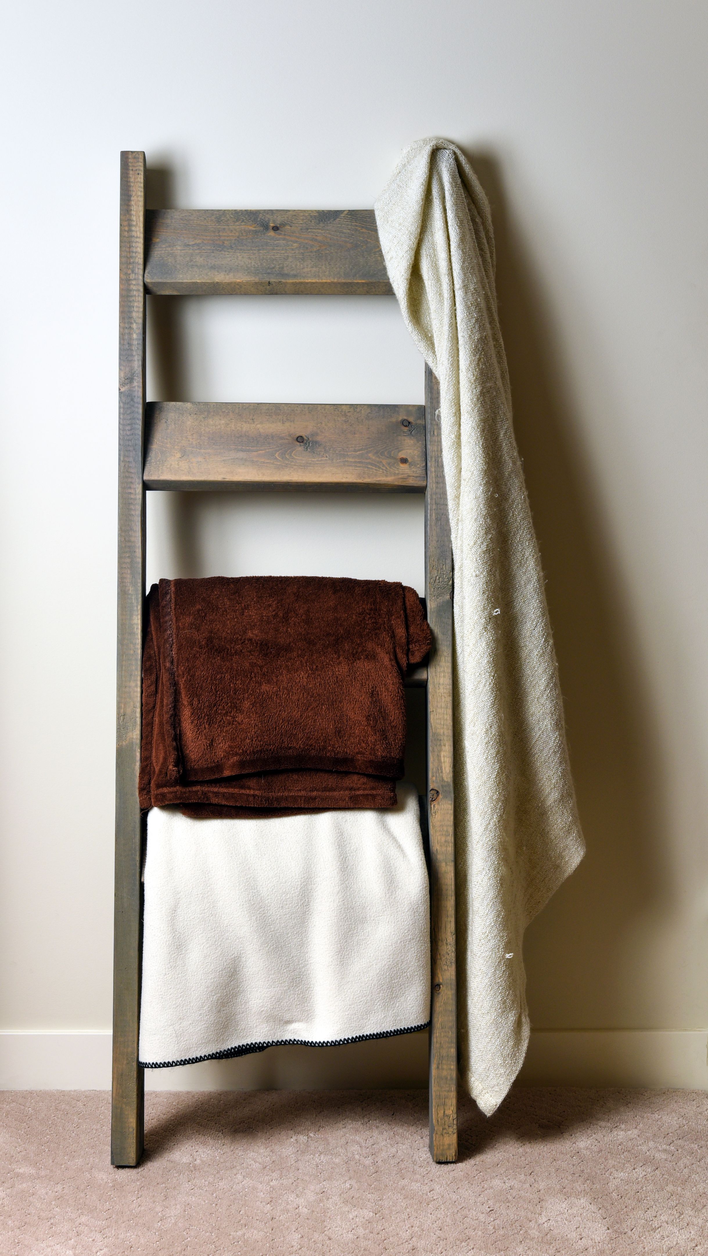 wooden blanket ladder