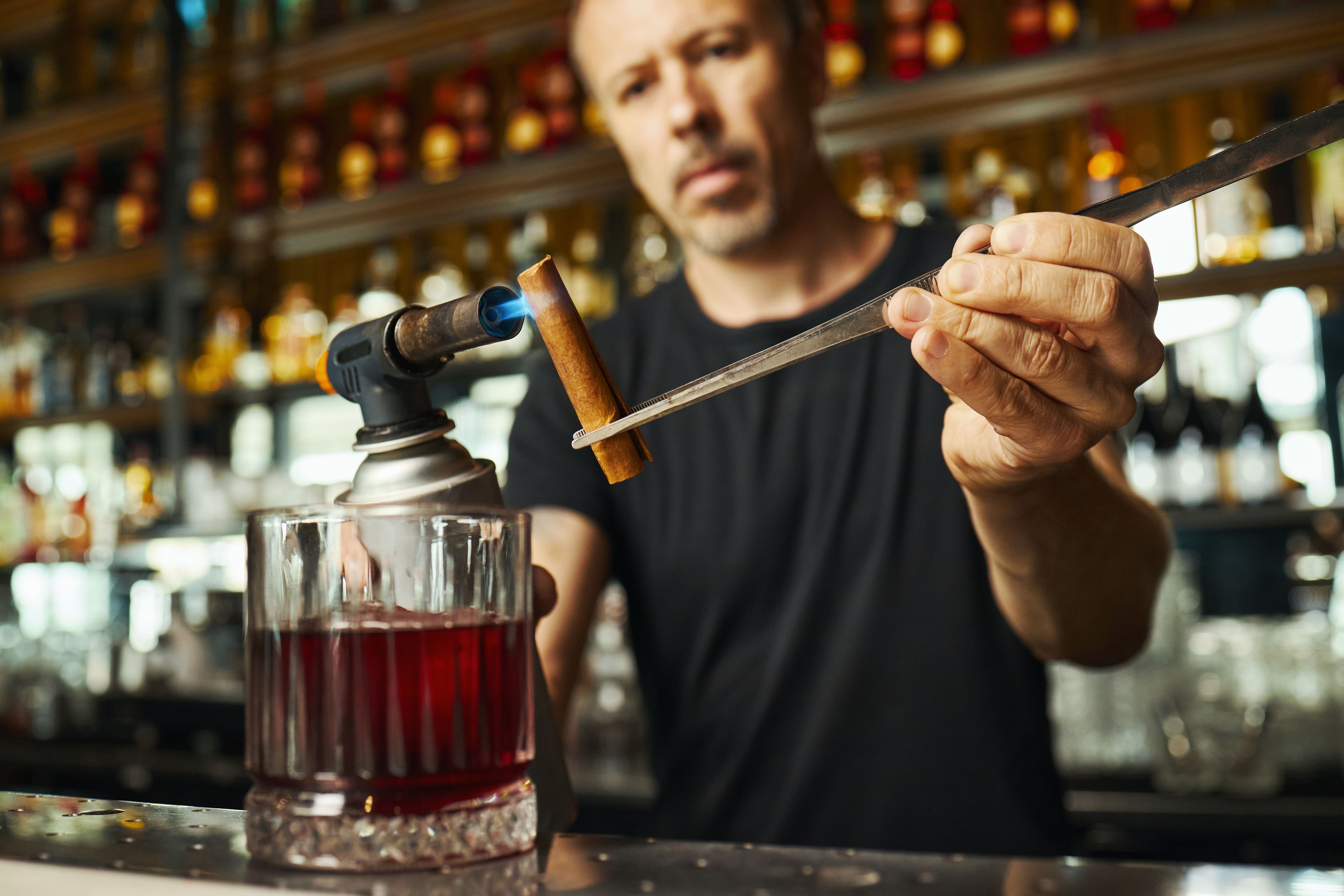 mixologist crafting cocktail