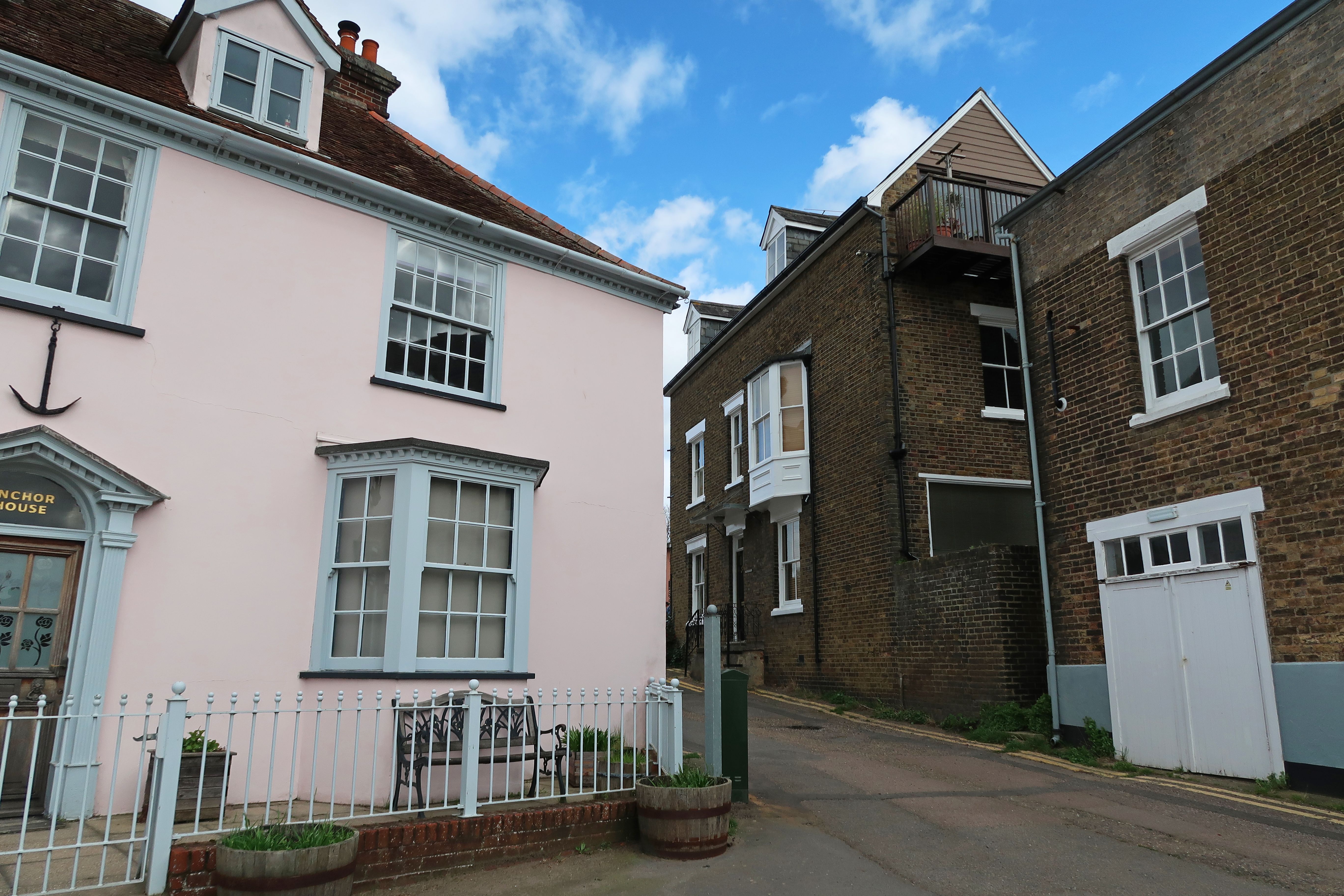 Traditional coastal estuary town on river Colne. Waterfront property. Wivenhoe, Essex