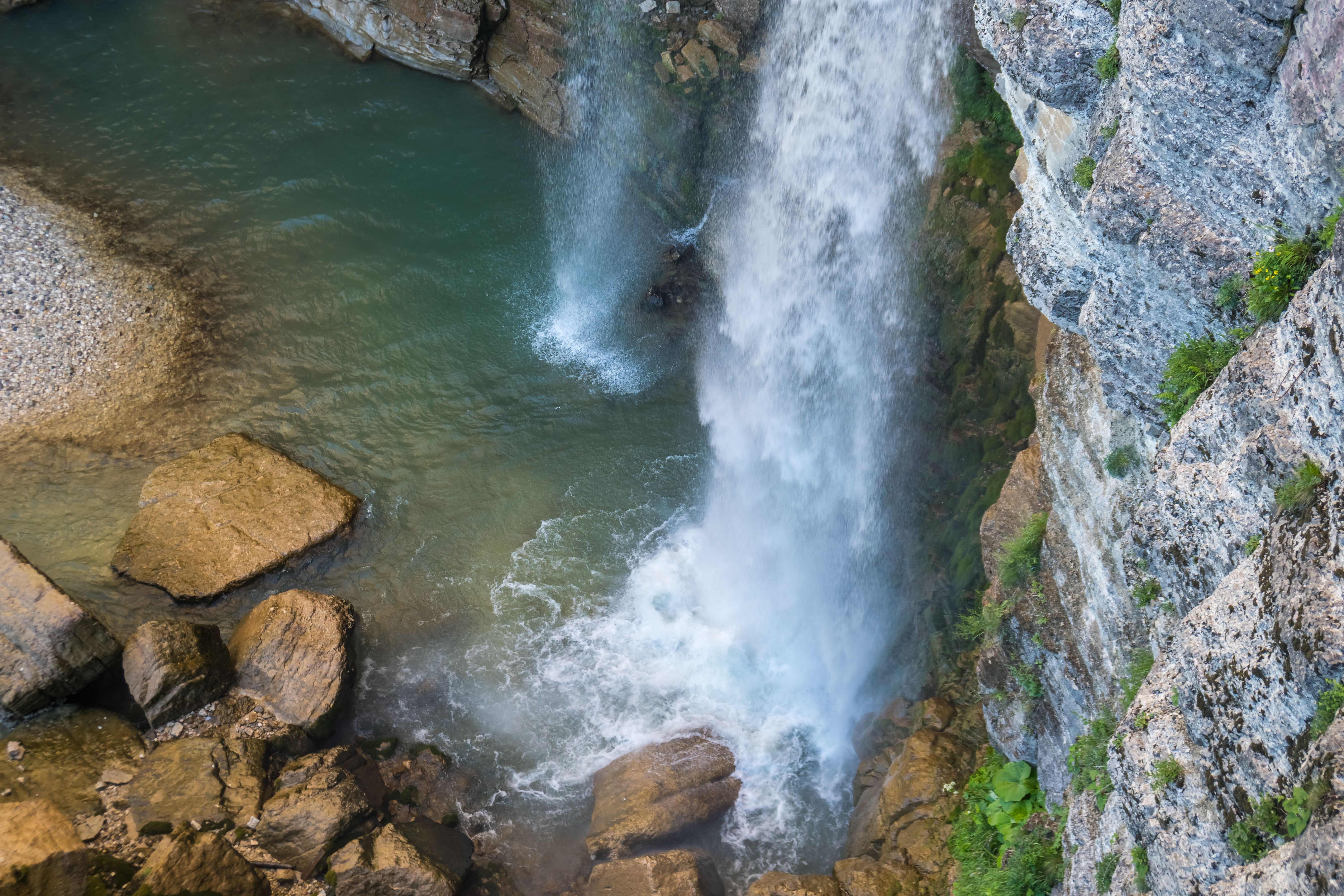 Kinchkha waterfall near Okatse canyon, Imereti, Georgia