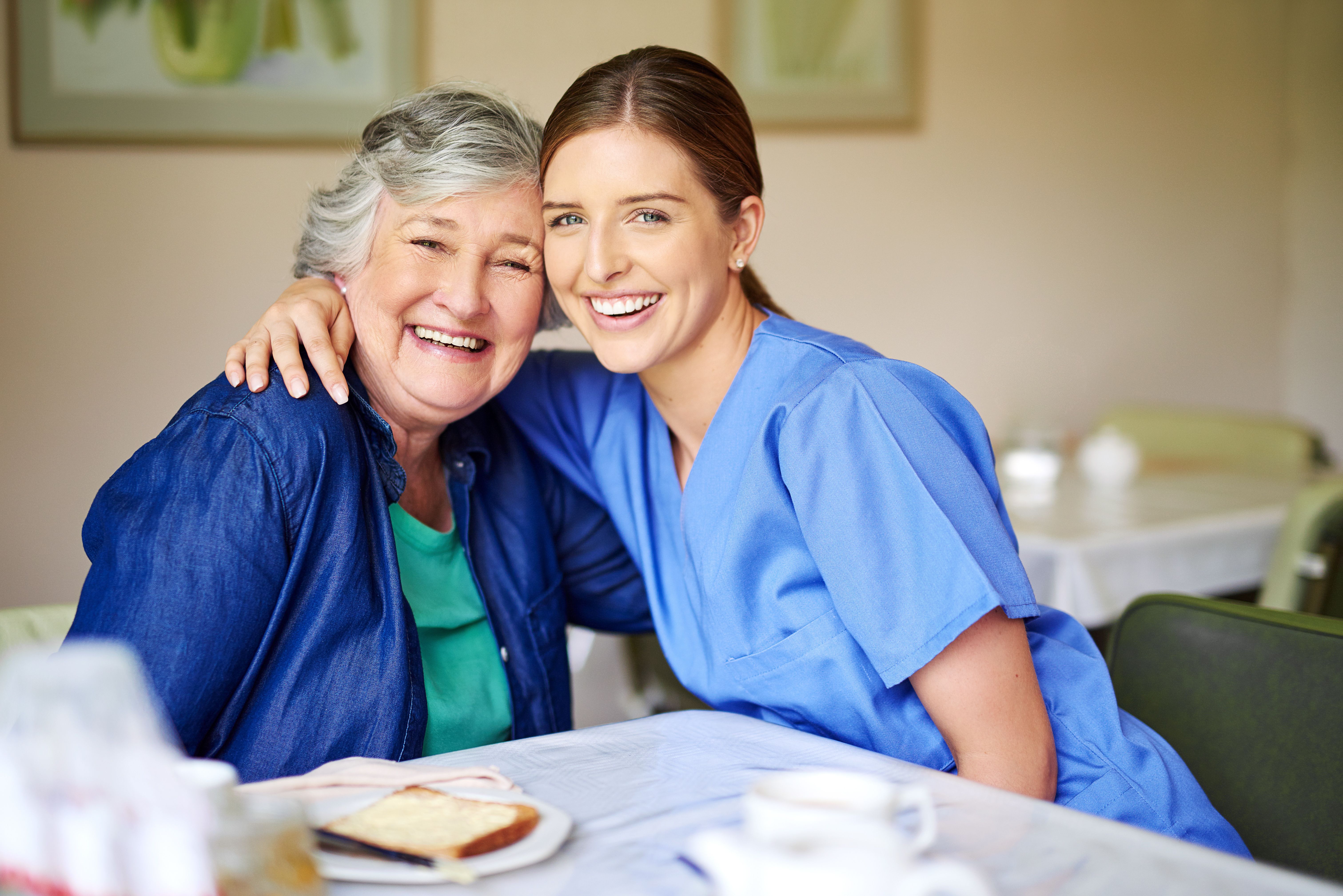 smiling patient eating