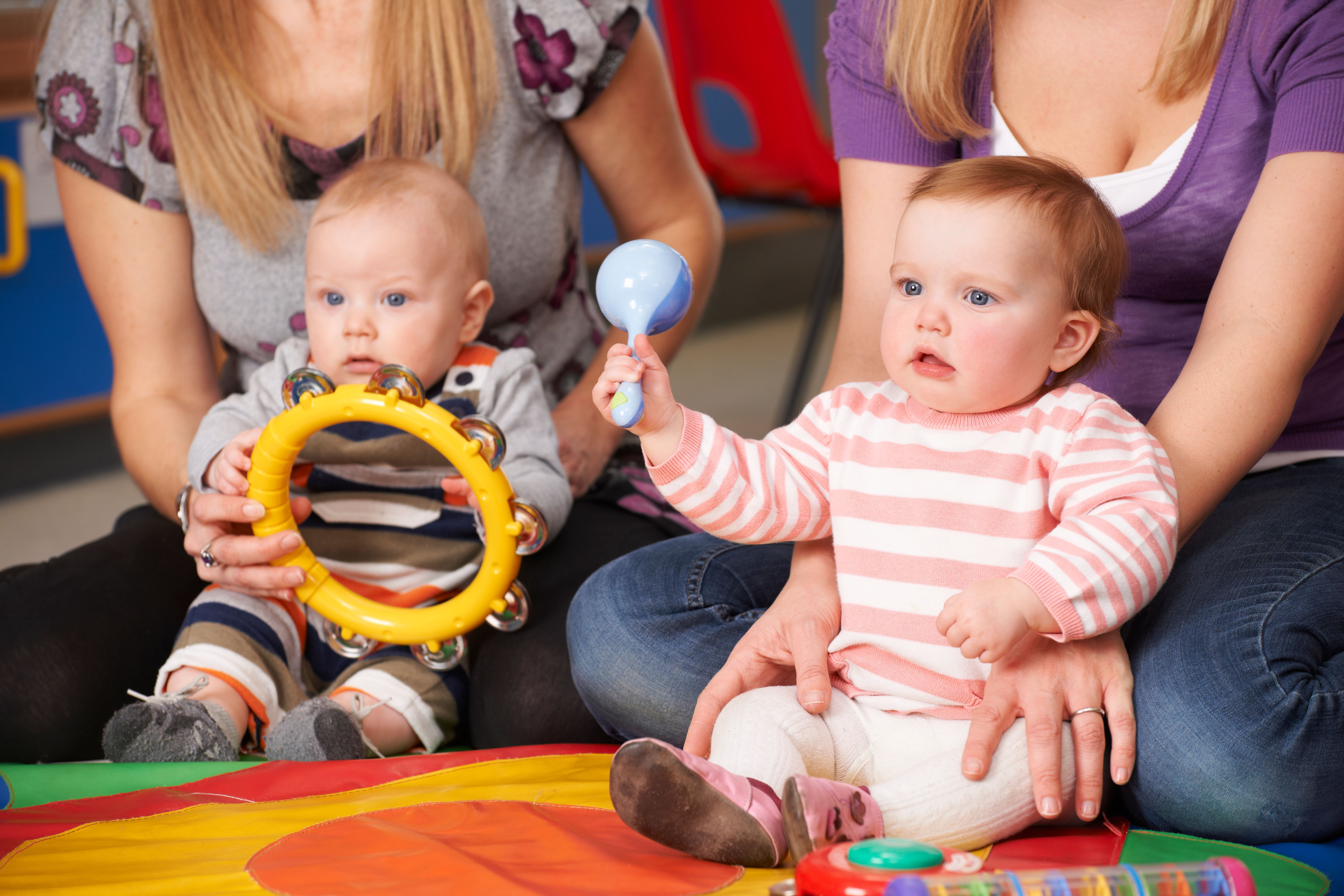 children playing music