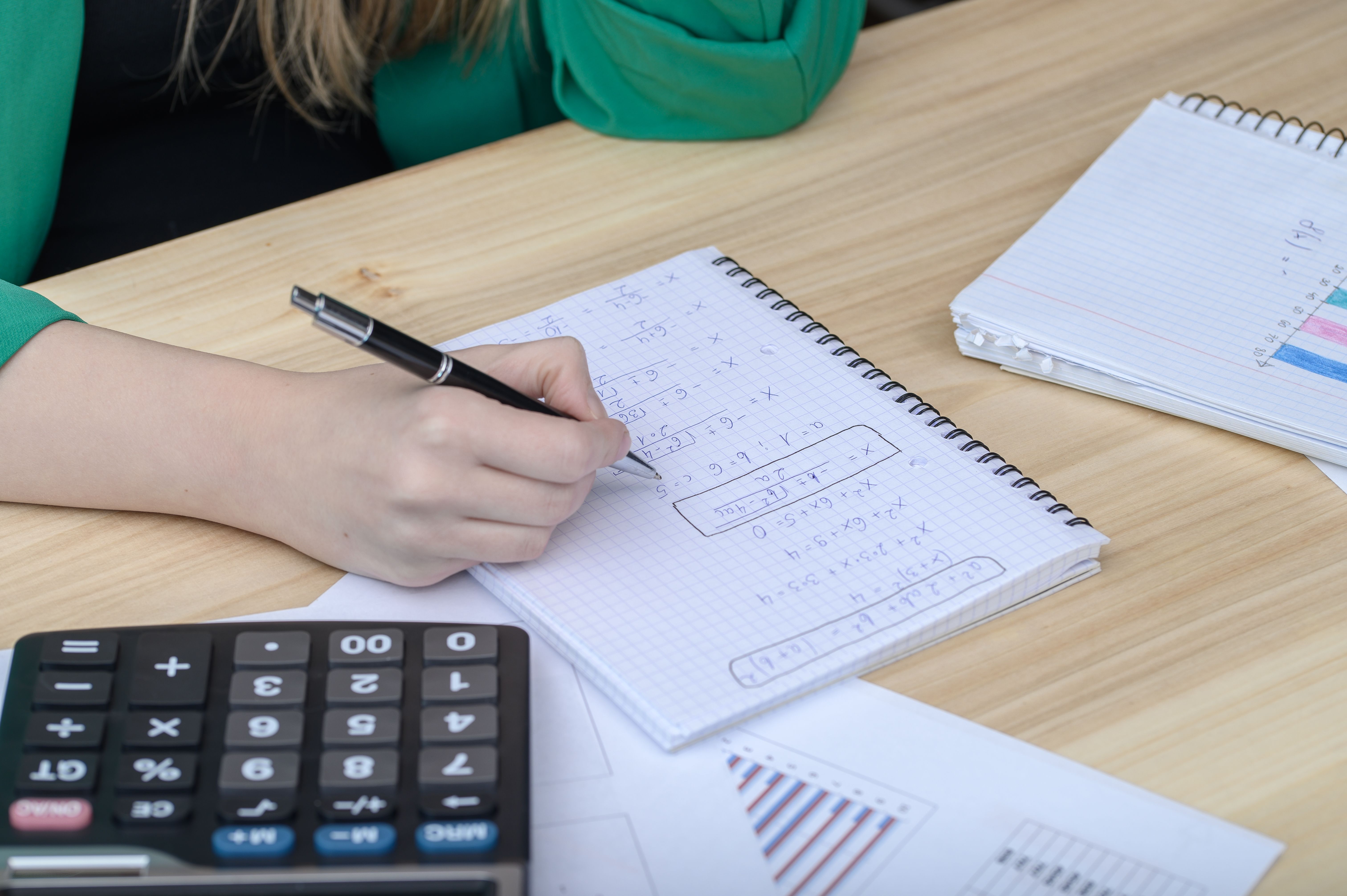 student solving math problem