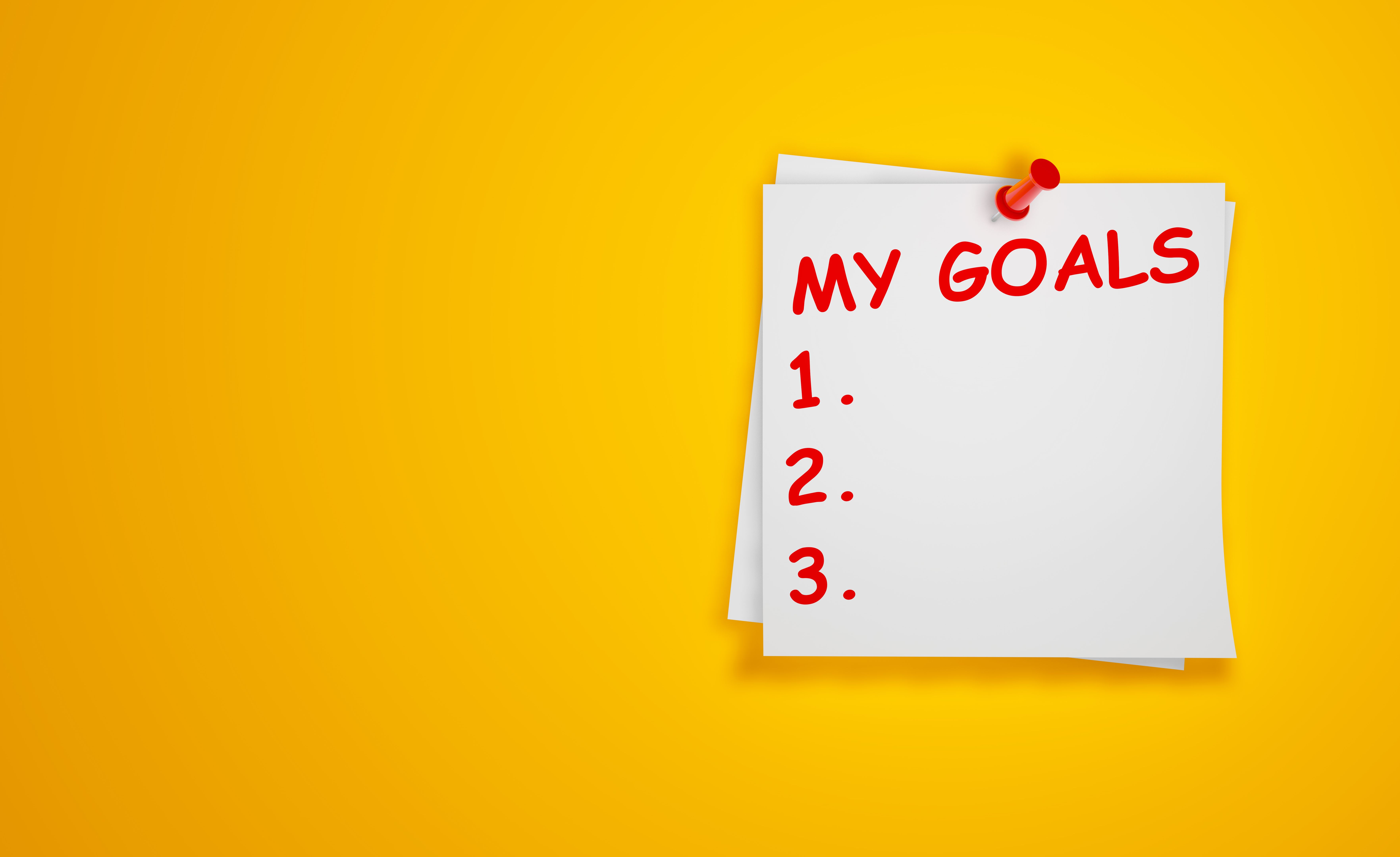 My Goals Text on Pin Paper