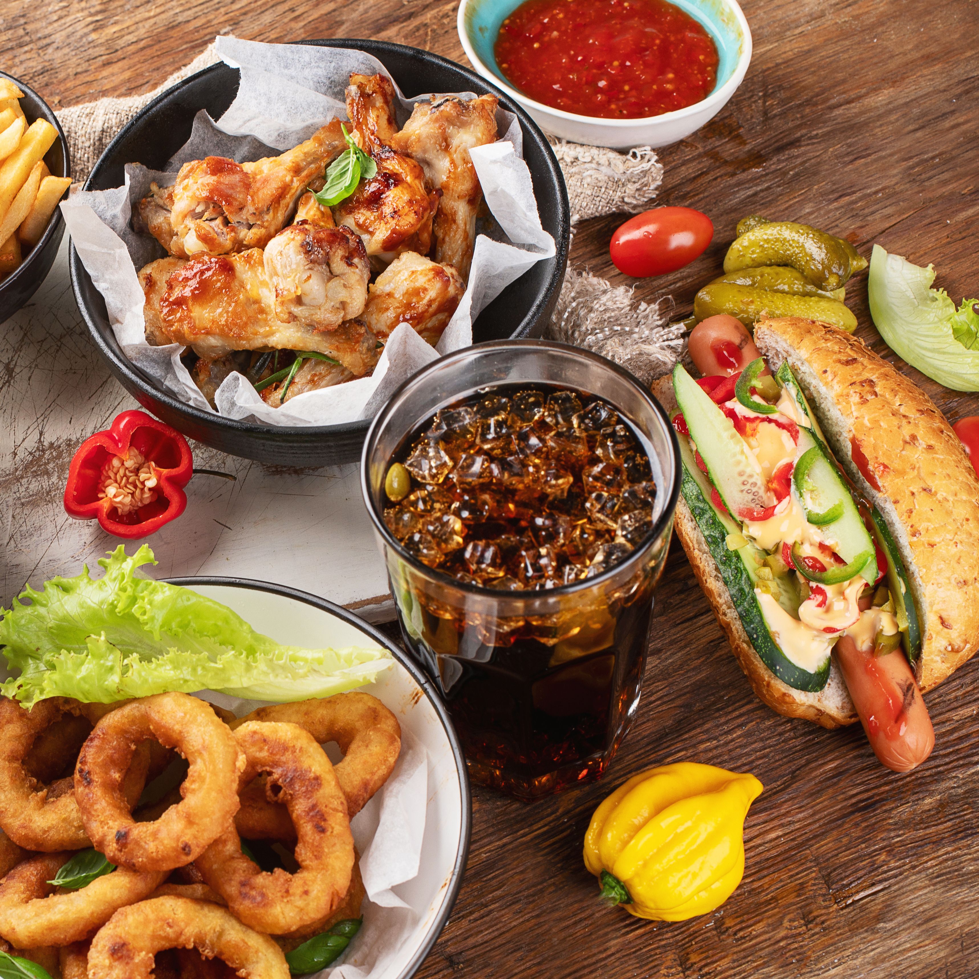 American food. Fast food American food. Fast food