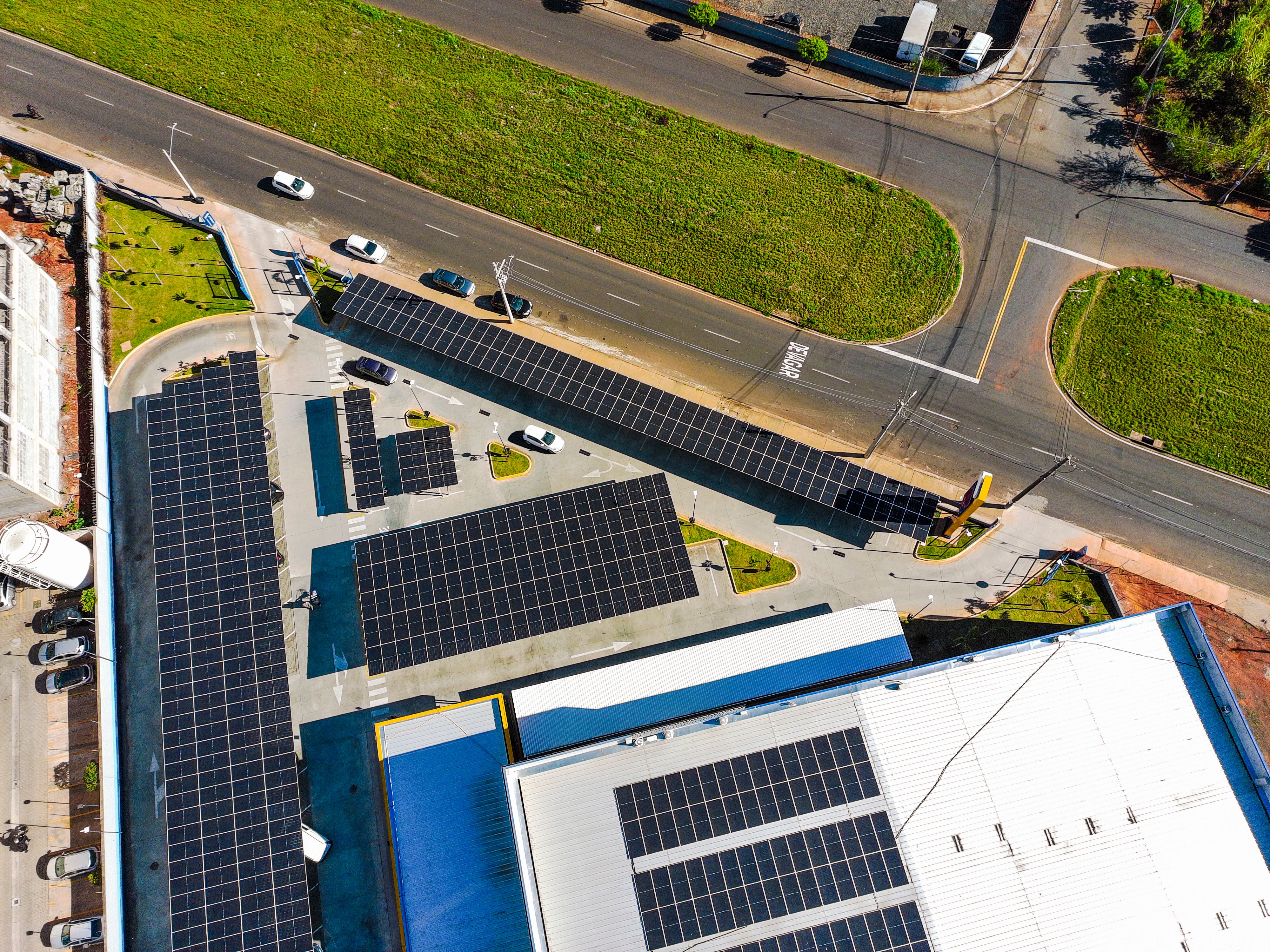 solar panels on commercial building