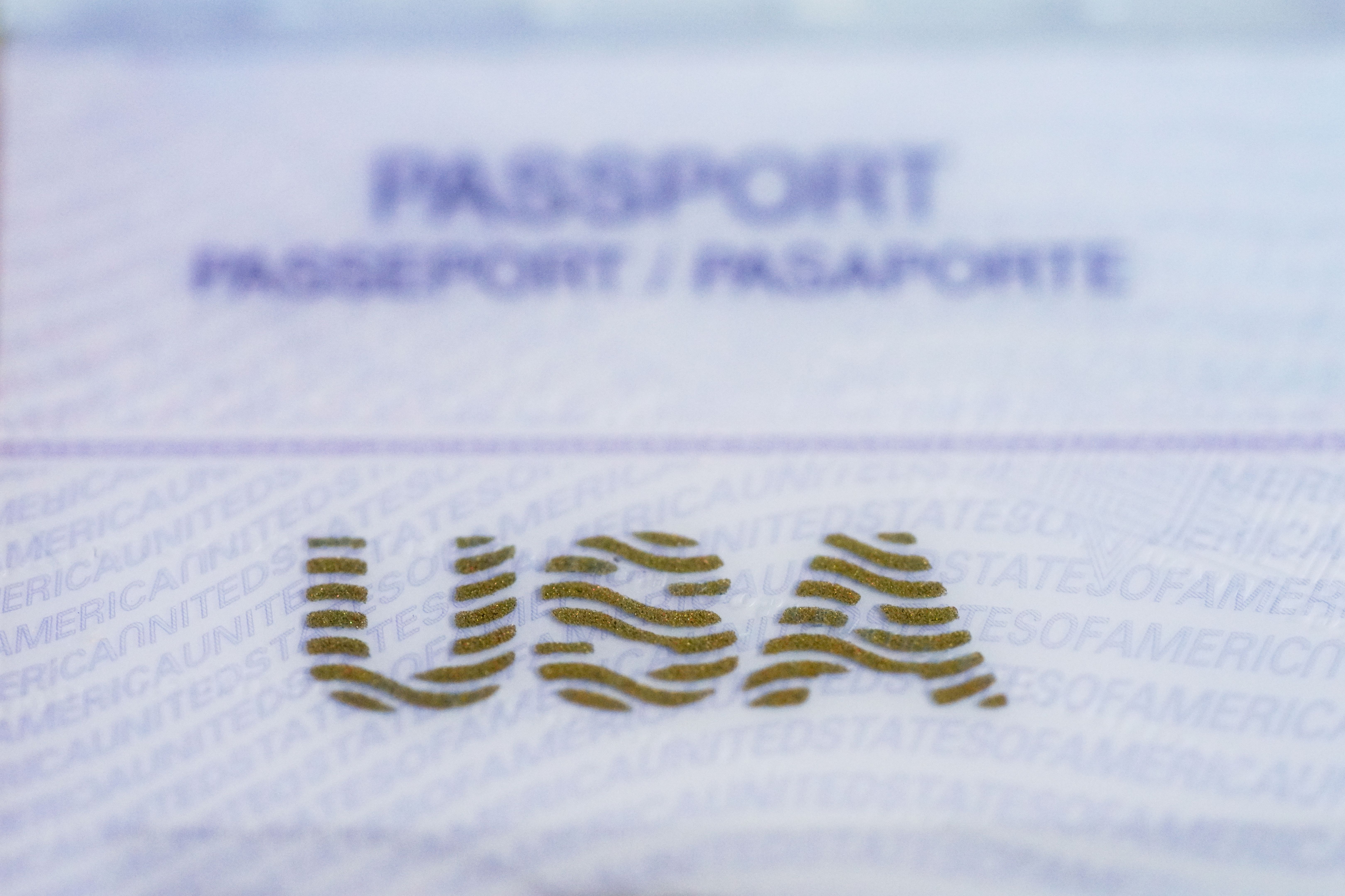 US Passport Interior with USA in Focus