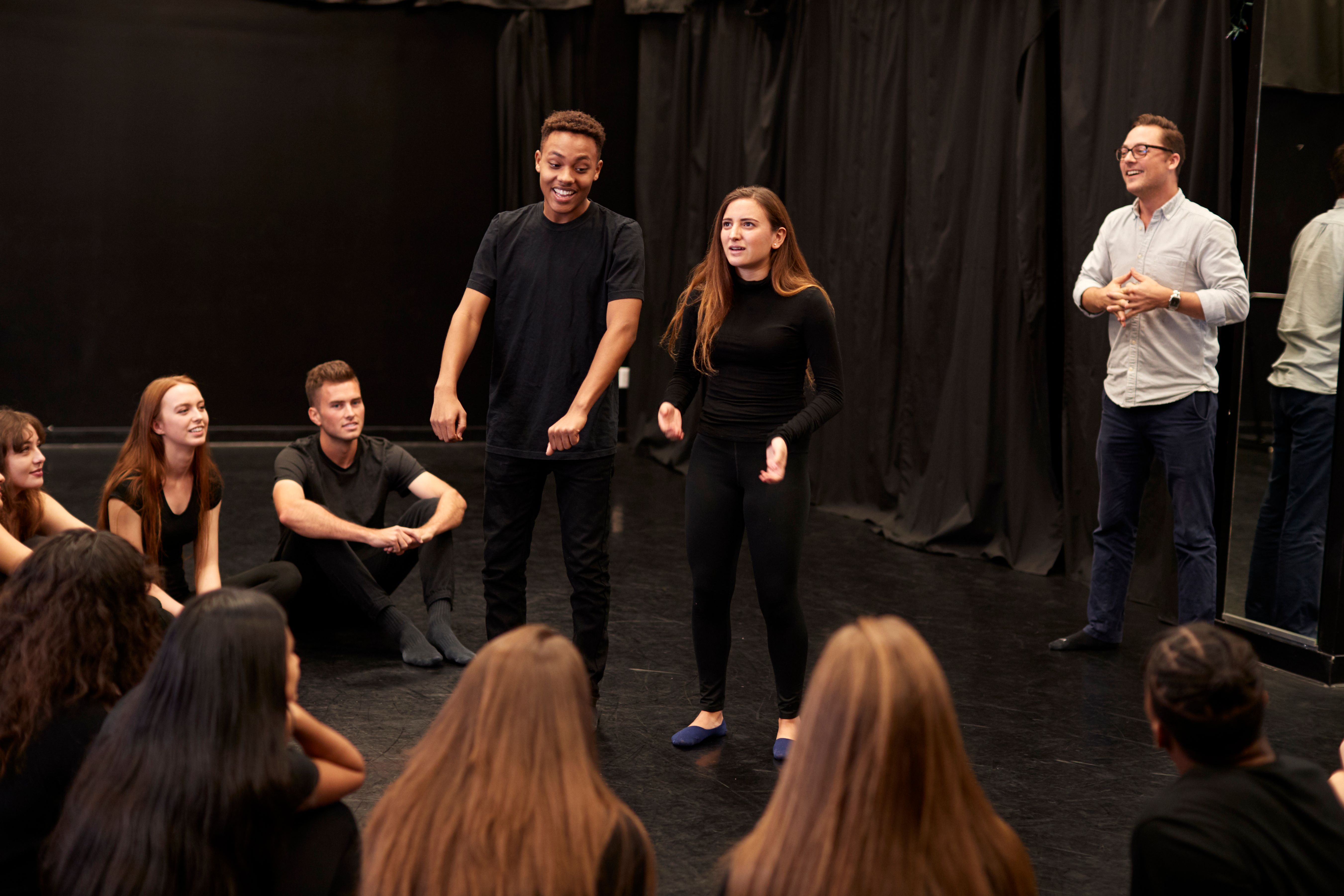students performing