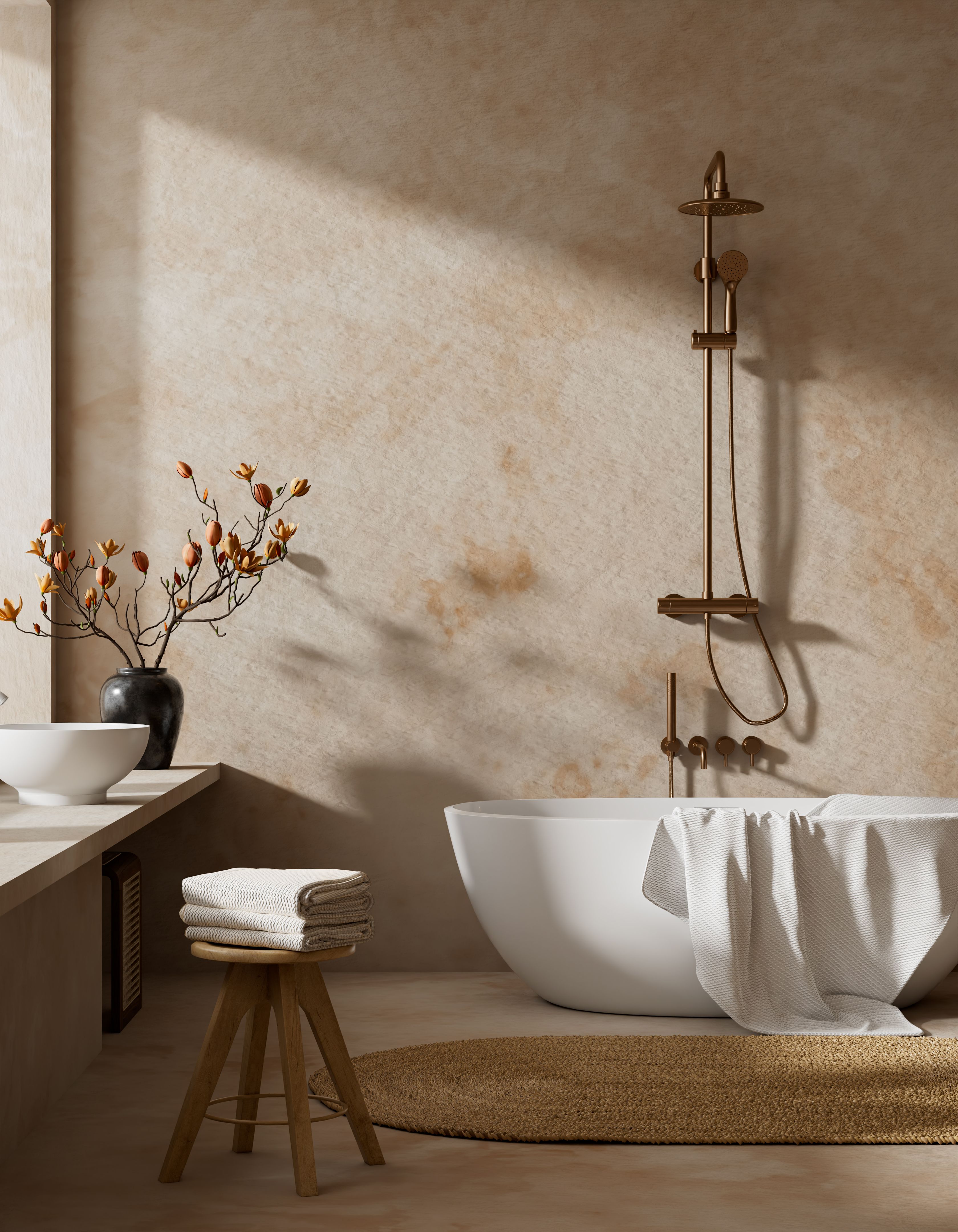 bathroom spa setup