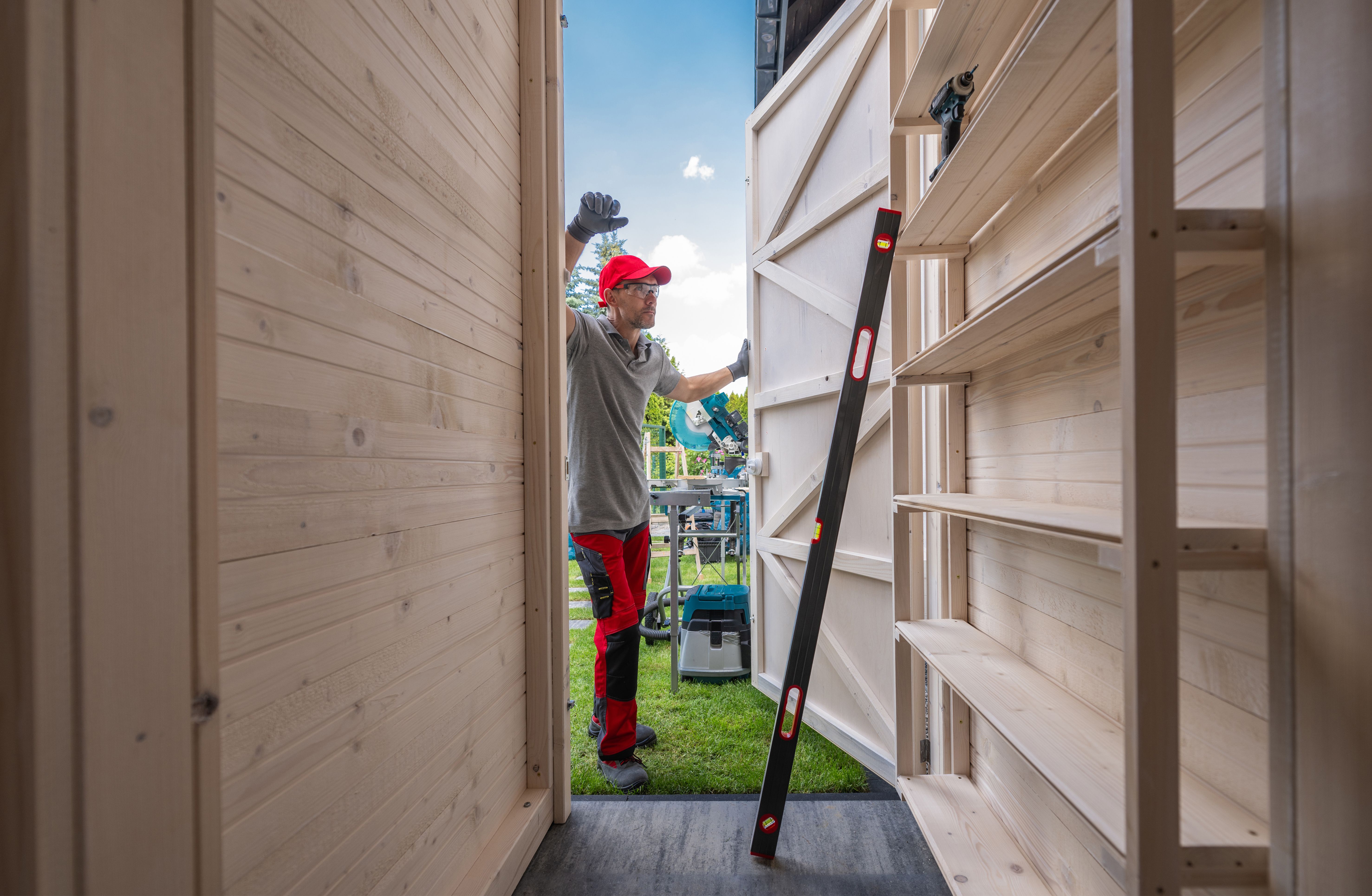 organized garden shed